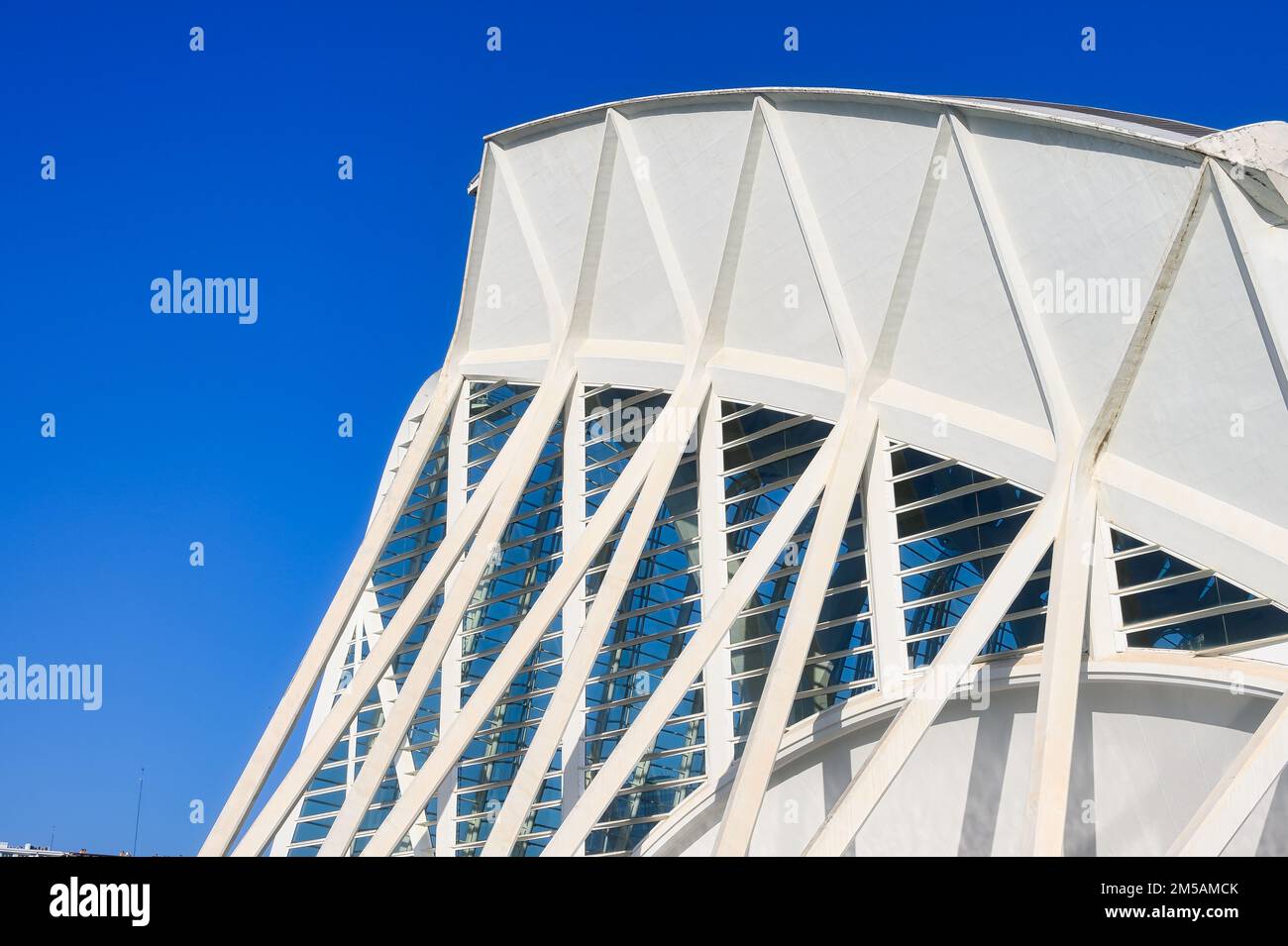 Montanti di supporto. Architettura di design moderna di Santiago Calatrava. Caratteristica architettonica astratta del punto di riferimento internazionale e attrazione turistica Foto Stock