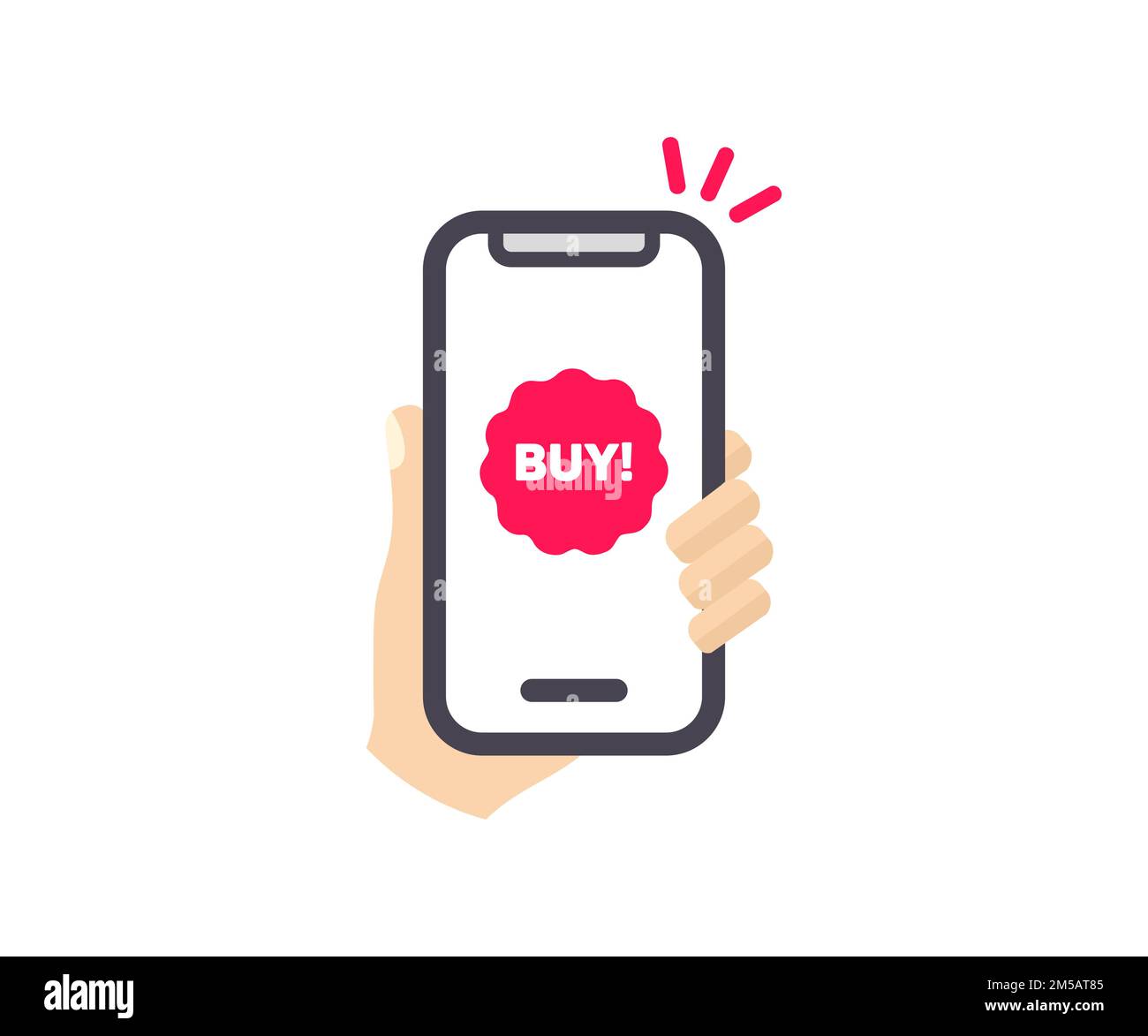 Online banking. Shopping per telefono logo design. Stile di vita della tecnologia digitale. Disegno e illustrazione vettoriale del concetto del gadget e del Internet. Illustrazione Vettoriale