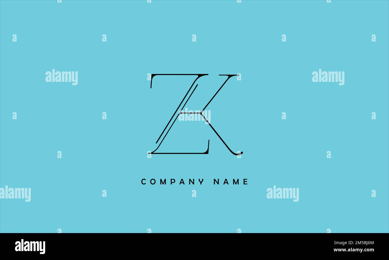 Monogramma ZK, KZ Abstract Letters Logo Illustrazione Vettoriale