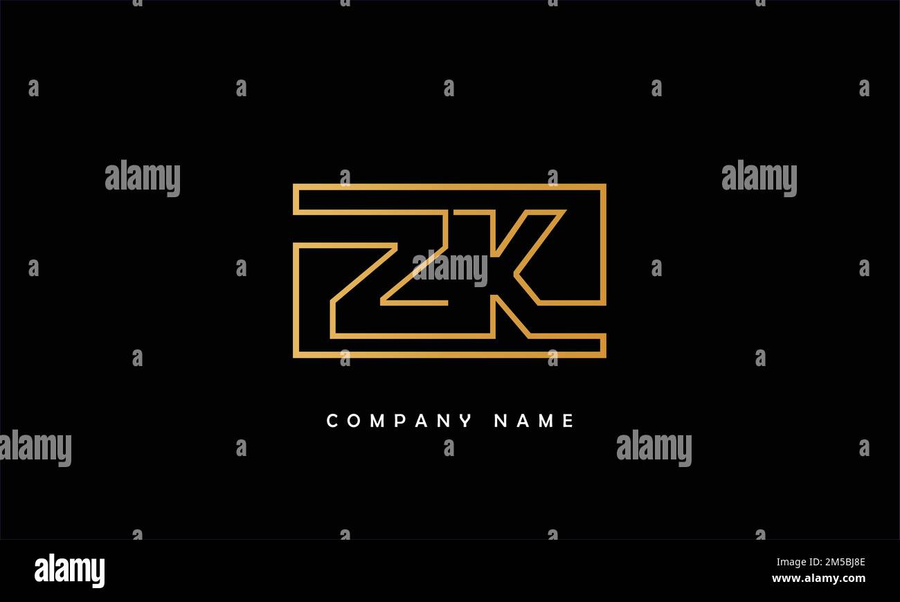 Monogramma ZK, KZ Abstract Letters Logo Illustrazione Vettoriale