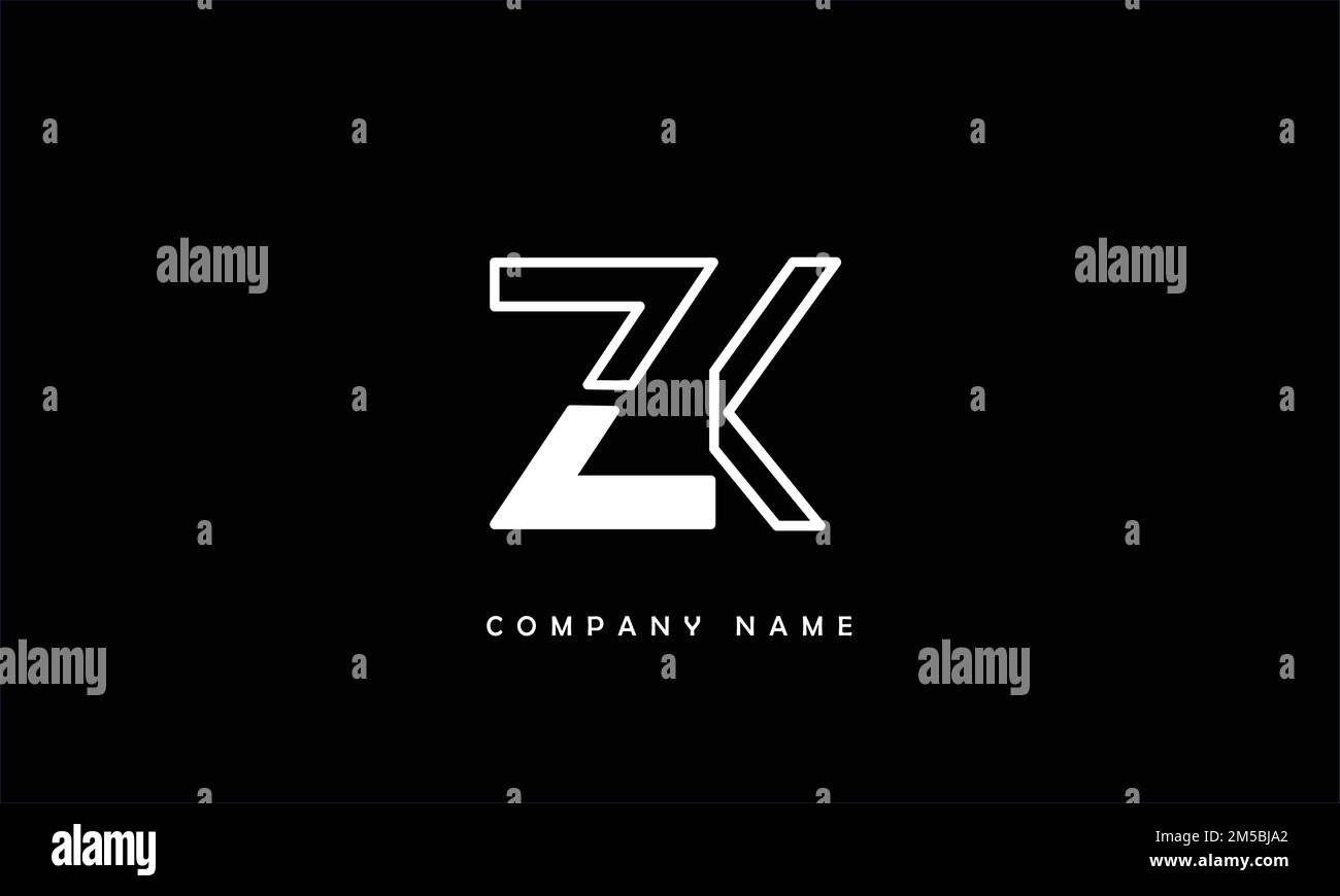 Monogramma ZK, KZ Abstract Letters Logo Illustrazione Vettoriale