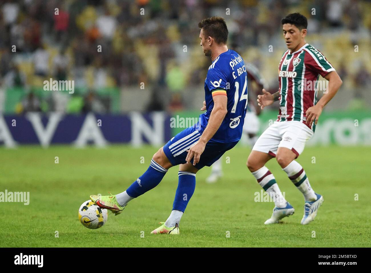 Rio de Janeiro, Brasile, 23 giugno 2022. Giocatori di calcio, della squadra Cruzeiro, durante la partita fluminense vs Cruzeiro per la Coppa del Brasile, a Mara Foto Stock