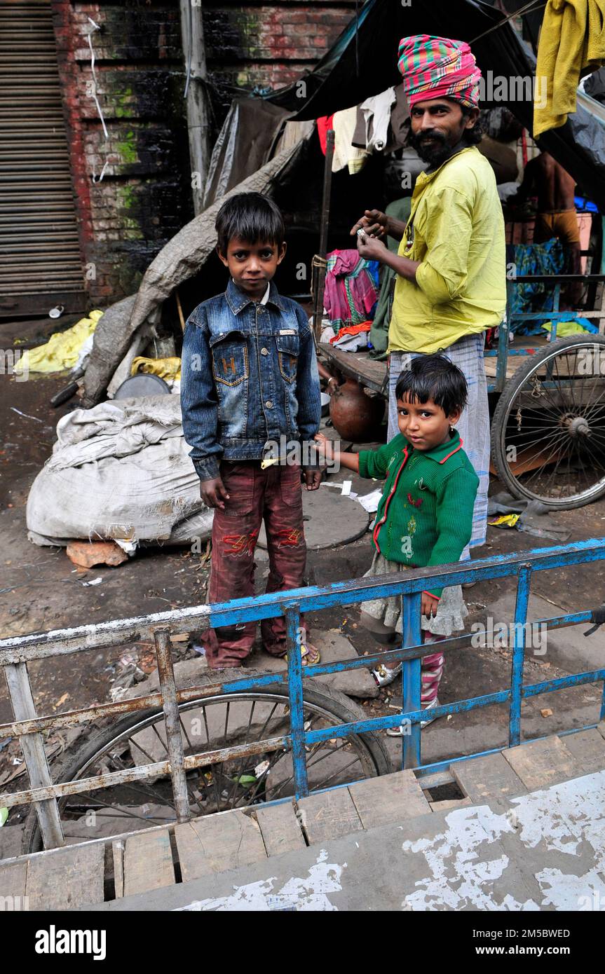 Scene di strada in Kolkata, India. Foto Stock