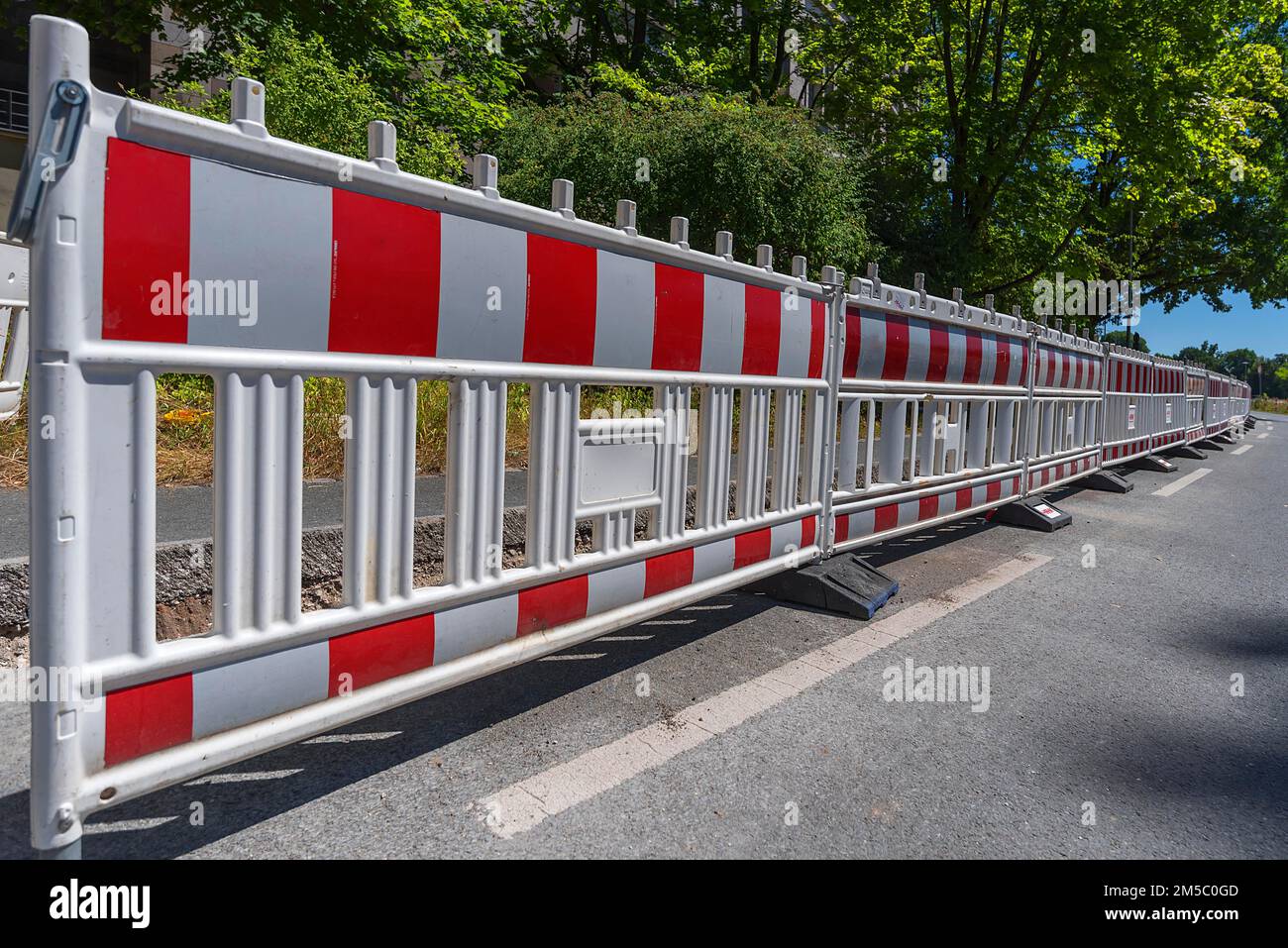 Recinzione di barriera in un cantiere, in Baviera, Germania Foto Stock