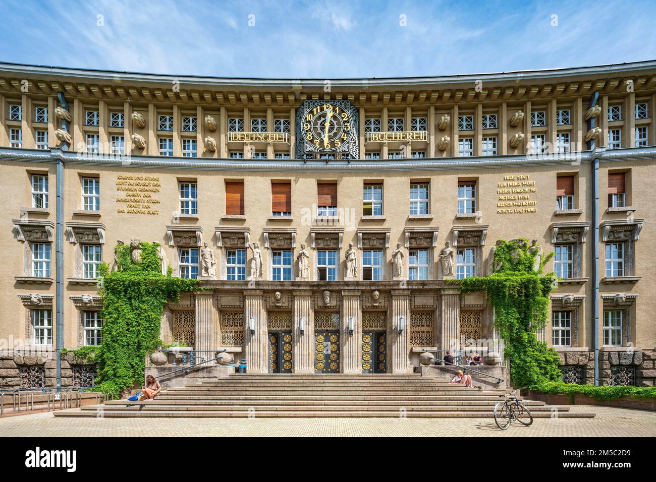 Biblioteca tedesca, Biblioteca Nazionale tedesca, lo storico edificio fondatore del 1914, Lipsia, Sassonia, Germania Foto Stock
