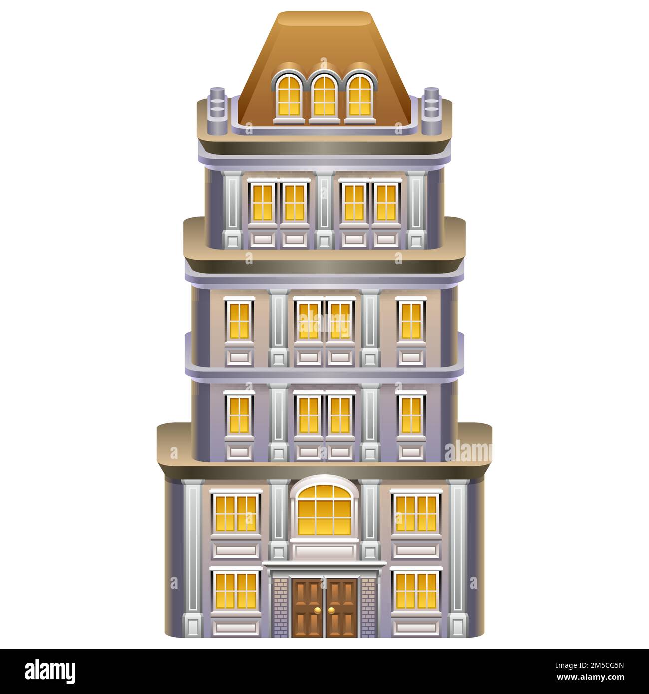 Illustrazione dettagliata dell'icona dell'edificio/grattacielo. EPS vettore 10. Illustrazione Vettoriale