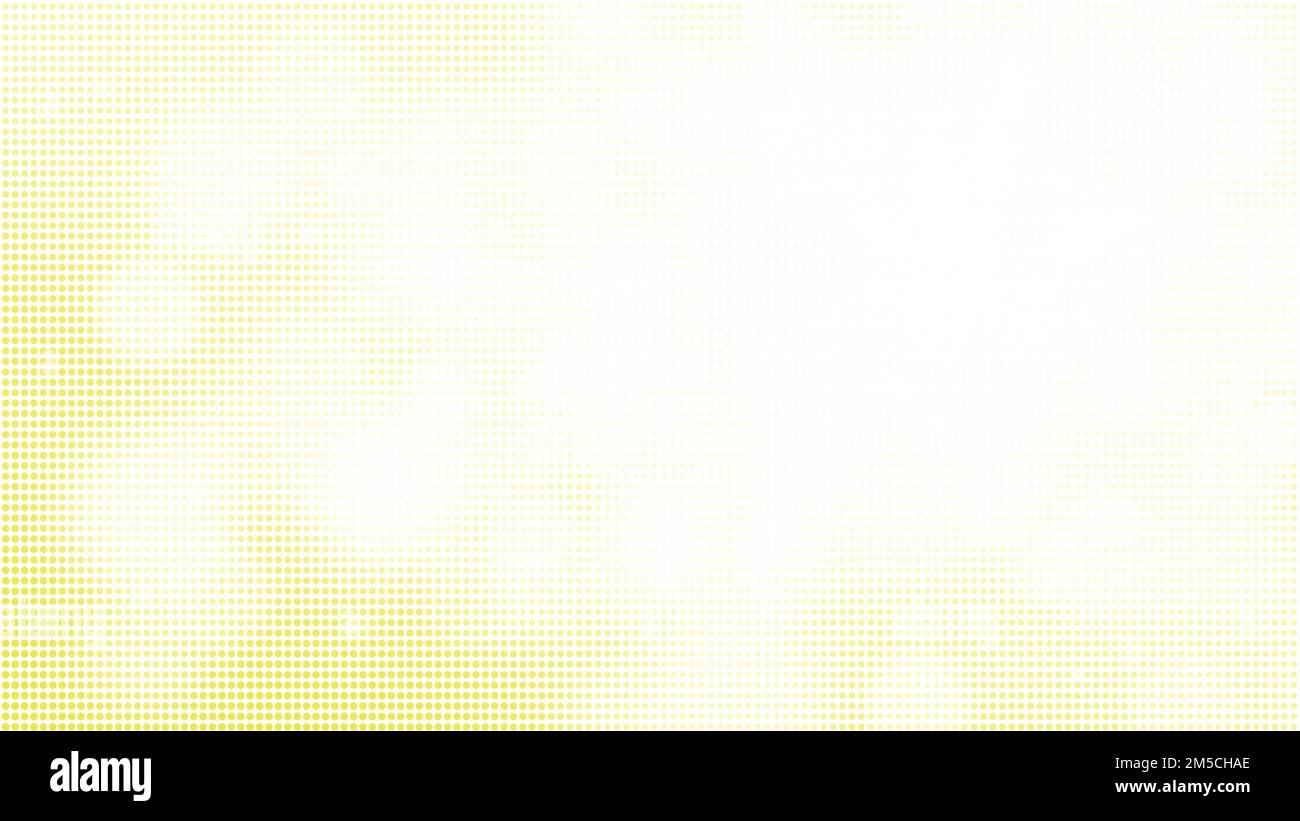 Motivo a mezzitoni giallo astratto su sfondo bianco con spazio di copia. Motivo punteggiato per modello, brochure, biglietto da visita, pagina Web... risoluzione 4k. Foto Stock