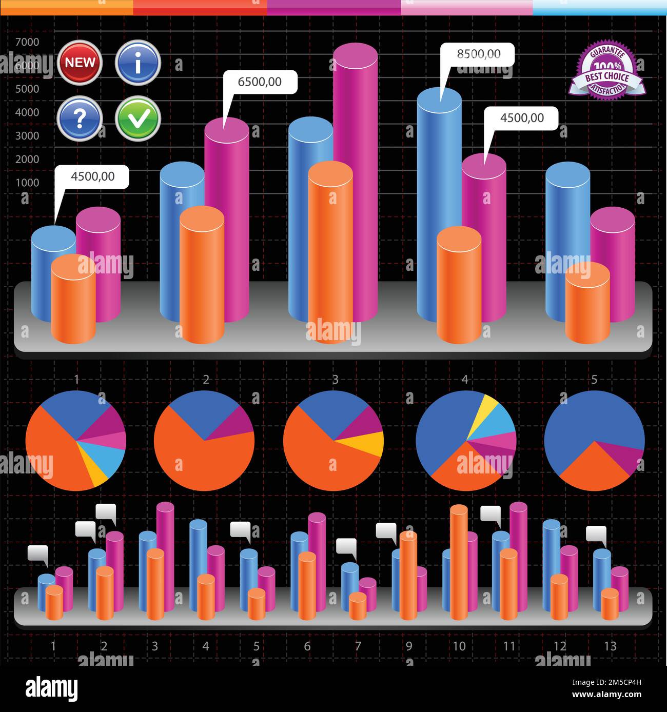 Infografica e grafici aziendali. Illustrazione vettoriale Illustrazione Vettoriale