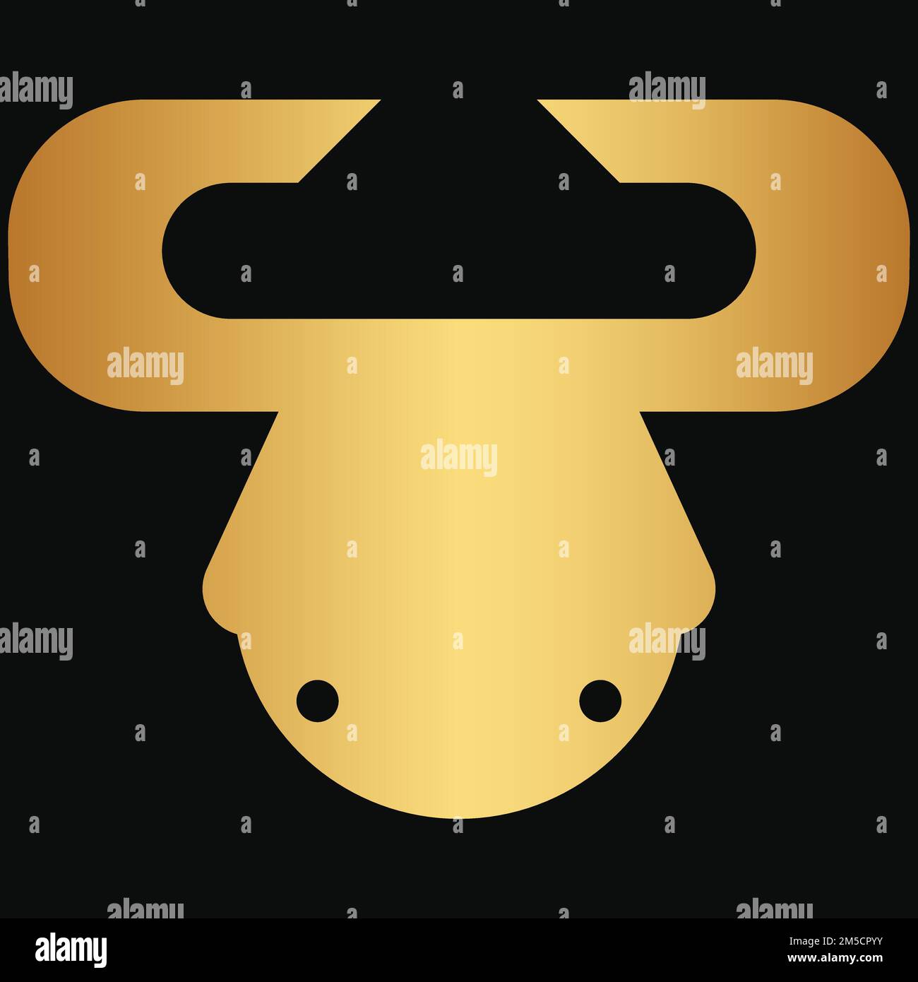 Bull icona silhouette forma astratto monogramma modello di logo vettoriale Illustrazione Vettoriale