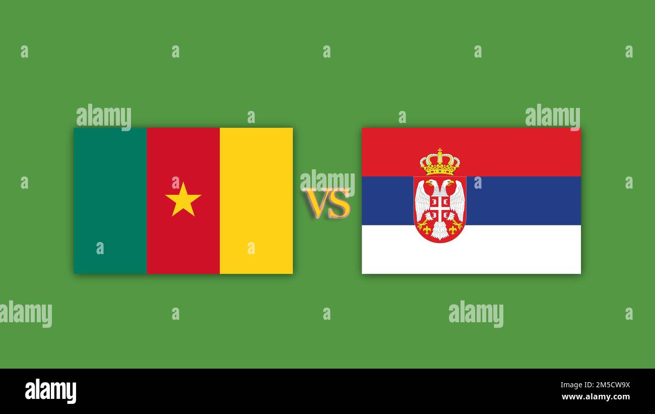 camerun vs serbia Football Match Design Element Foto Stock
