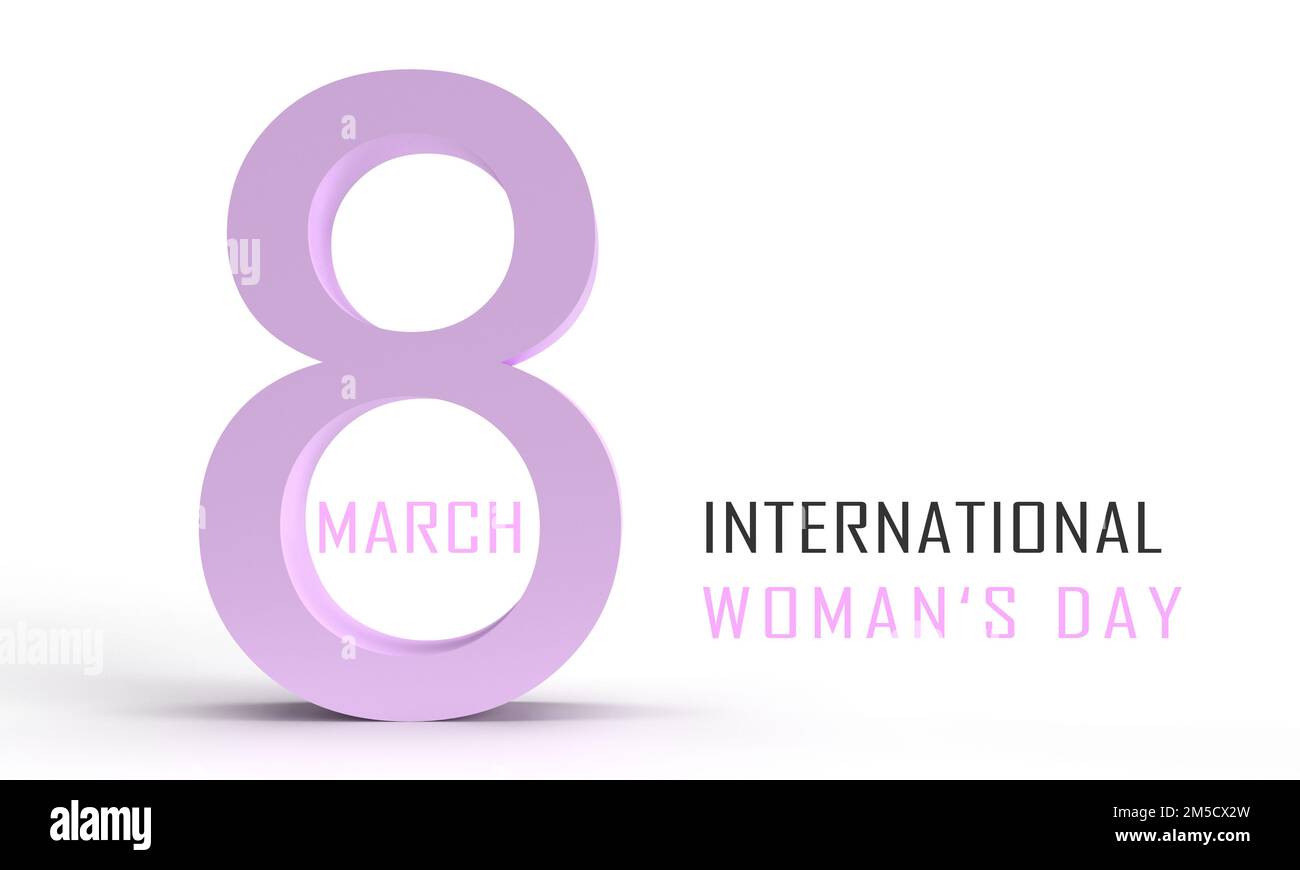 8 otto testo font rosa viola viola colore simbolo marzo mese donna giorno donna donna ragazza sua madre paese internazionale celebrazione festival sprin Foto Stock