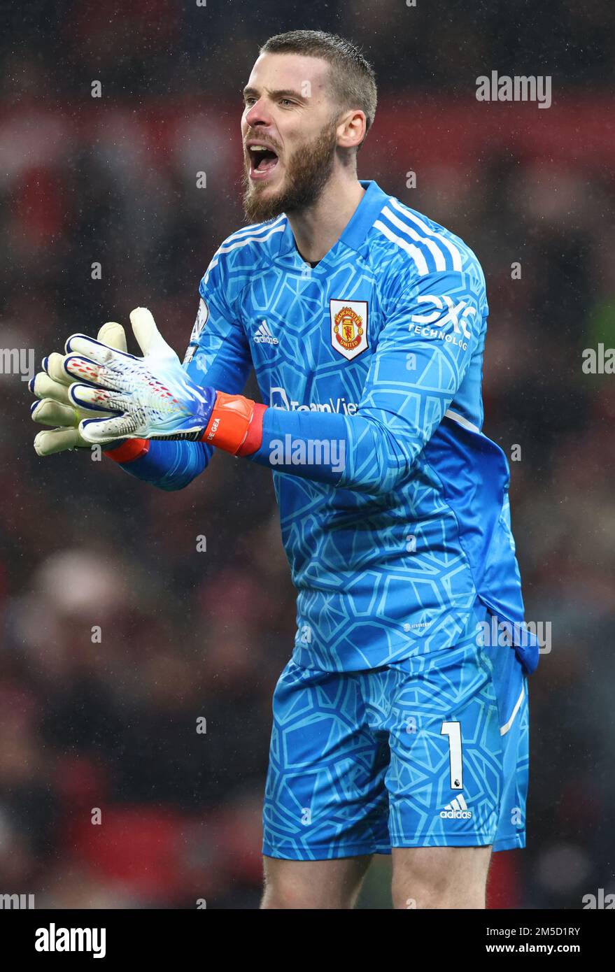 Manchester, Inghilterra, 27th dicembre 2022. David De Gea del Manchester United durante la partita della Premier League a Old Trafford, Manchester. L'immagine di credito dovrebbe essere: Darren Staples / Sportimage Foto Stock