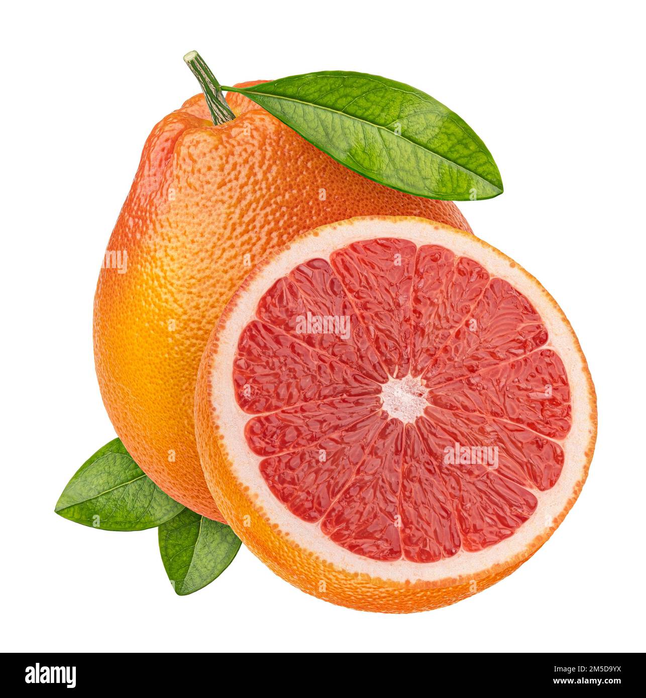 Pompelmo isolato su sfondo bianco con tracciato di ritaglio Foto Stock