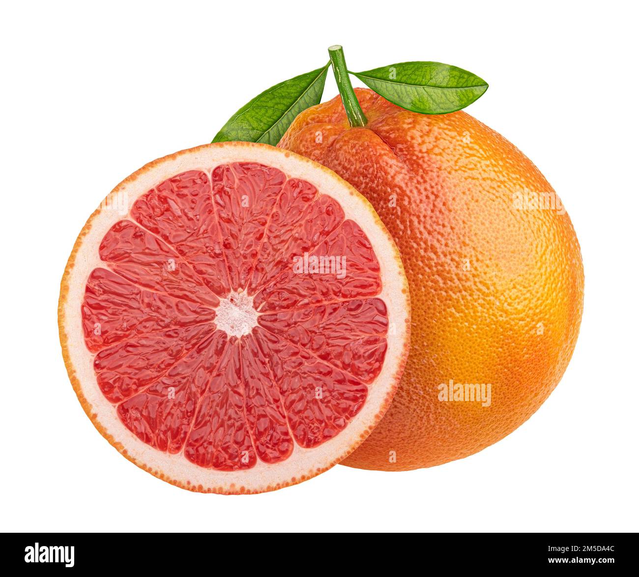 Pompelmo isolato su sfondo bianco con tracciato di ritaglio Foto Stock