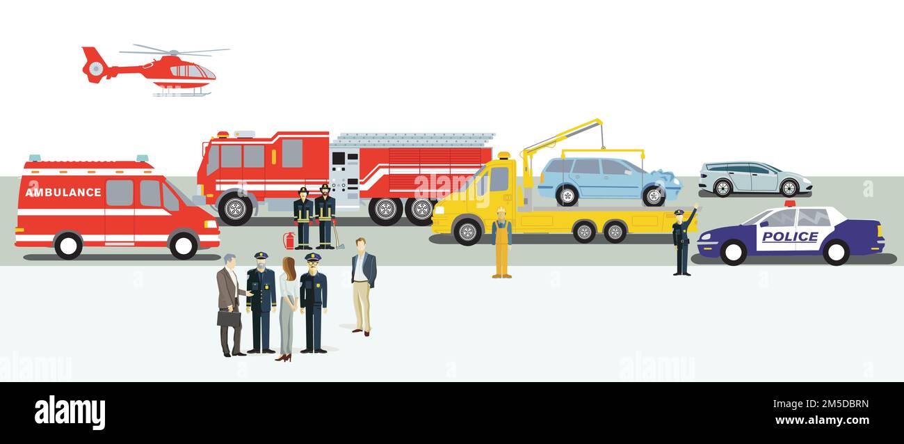 Incidente automobilistico - isolato su sfondo bianco. – Illustrazioni Illustrazione Vettoriale