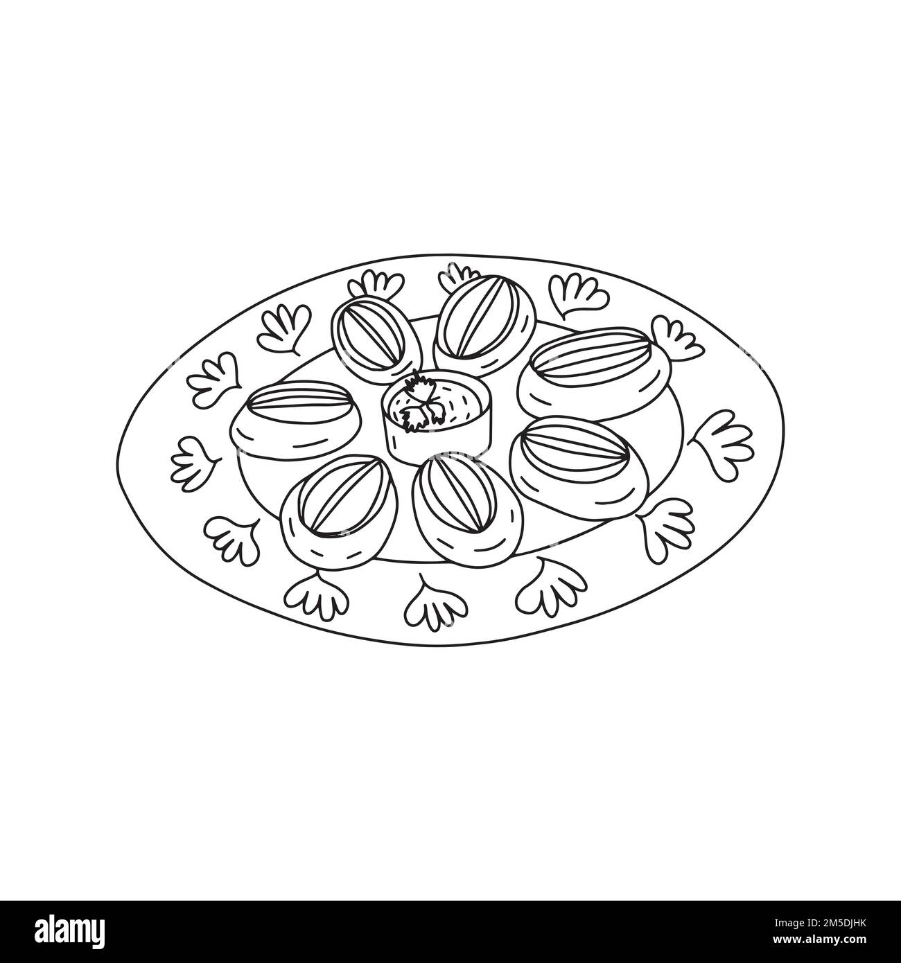 Piatto nazionale vettoriale da pasta e carne Illustrazione Vettoriale