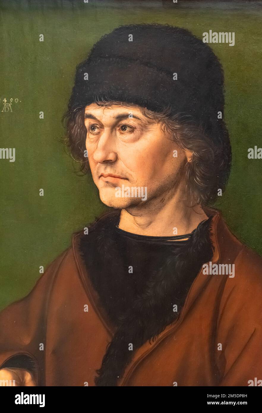 Ritratto dell'uomo italiano medievale Foto Stock