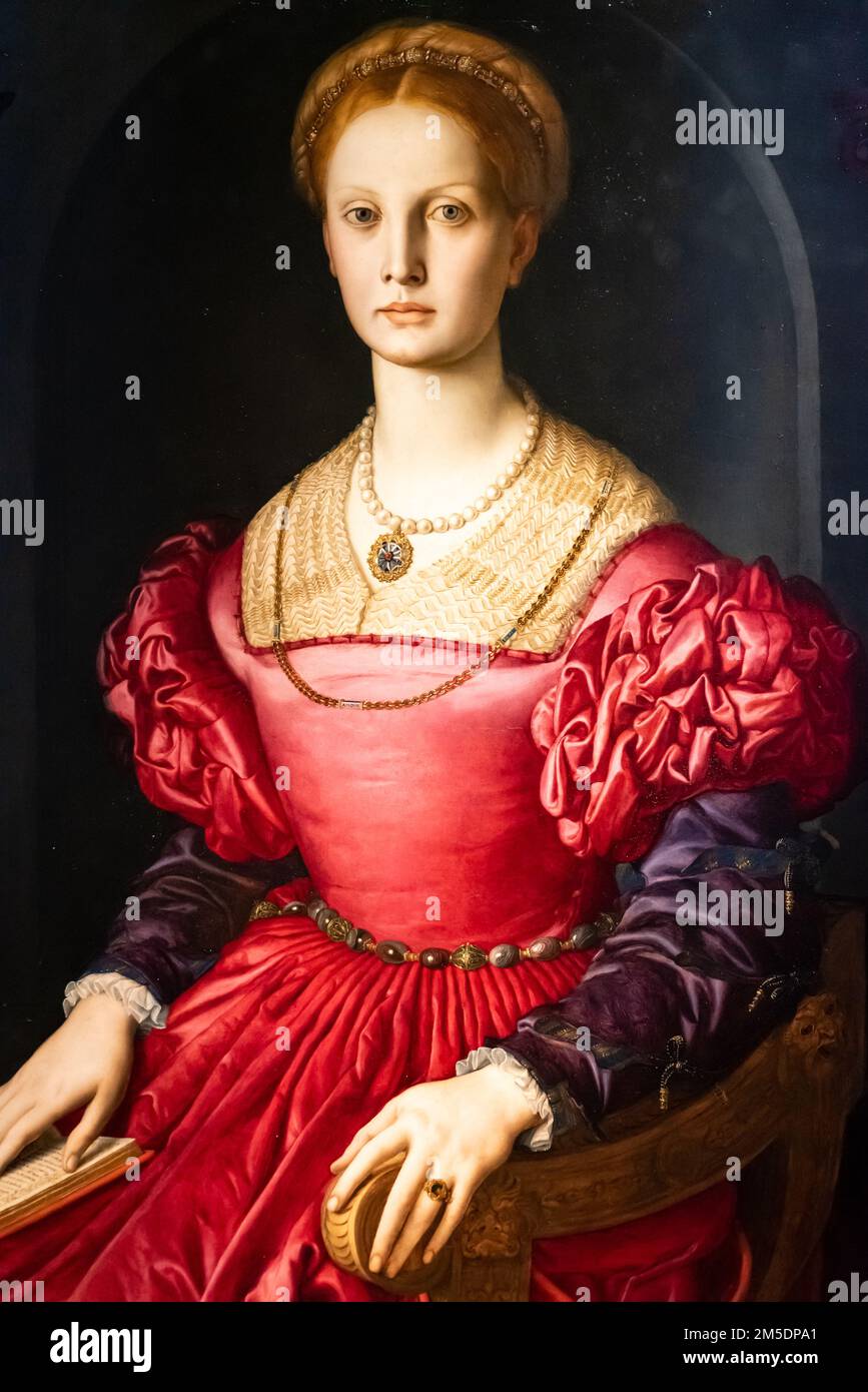 Ritratto medievale di nobildonna dai capelli rossi Foto Stock