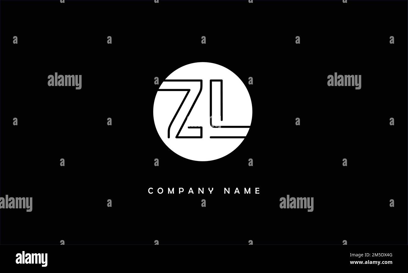Monogramma ZL, LZ Abstract Letters Logo Illustrazione Vettoriale