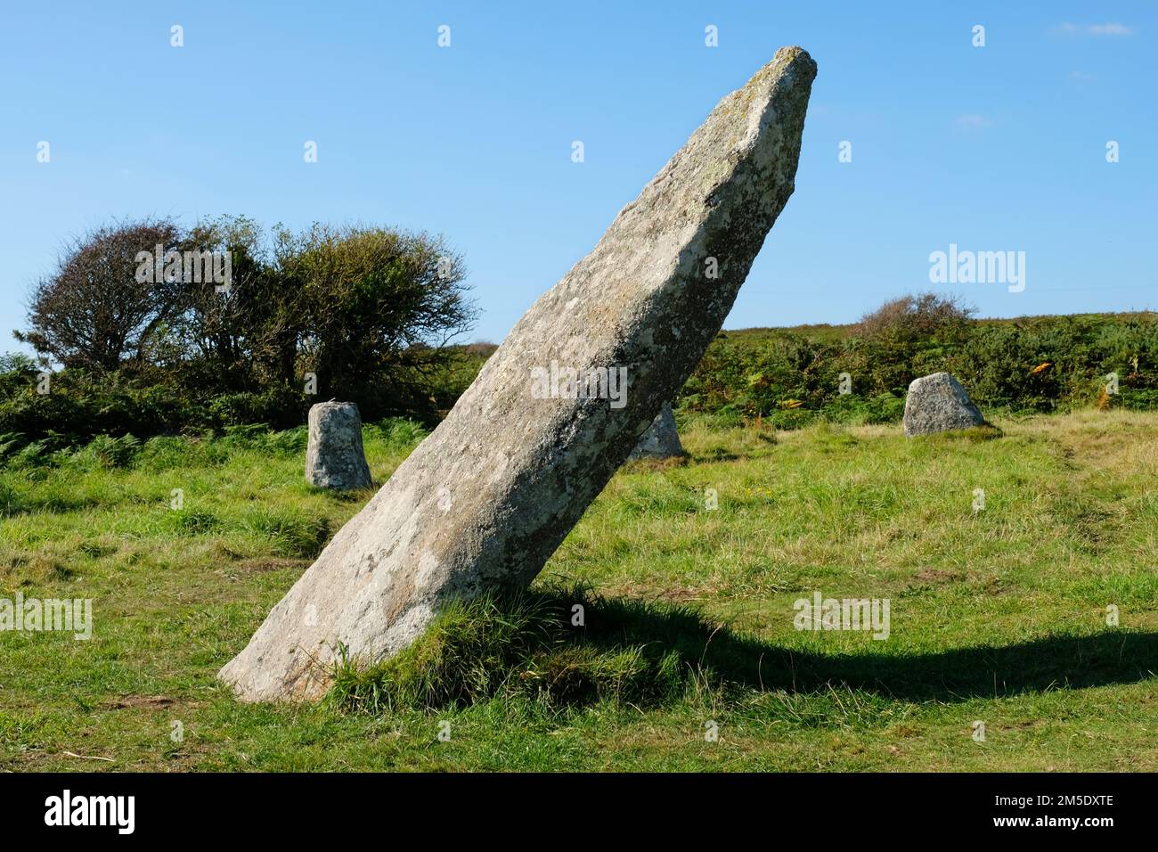 Bospawen-un cerchio di pietra nella Cornovaglia occidentale, Regno Unito - John Gollop Foto Stock