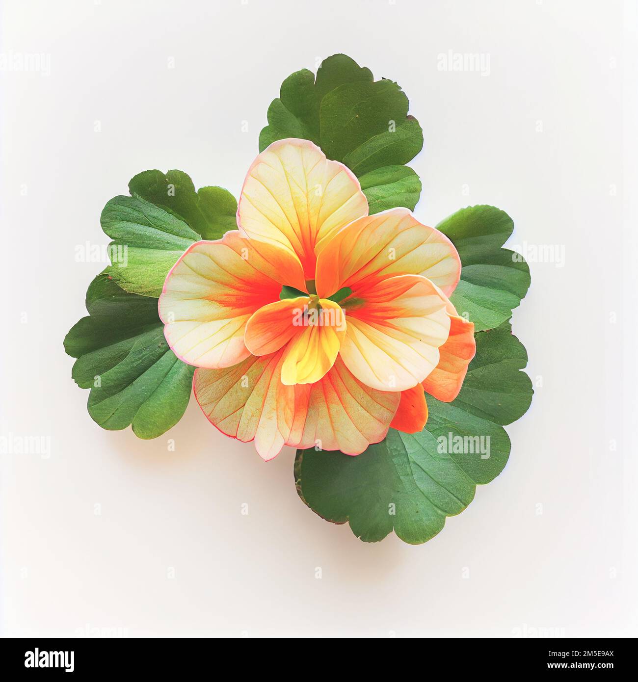 Vista dall'alto un fiore di Begonia isolato su sfondo bianco, adatto per l' uso su biglietti per San Valentino, lettere d'amore o disegni primaverili  Foto stock - Alamy
