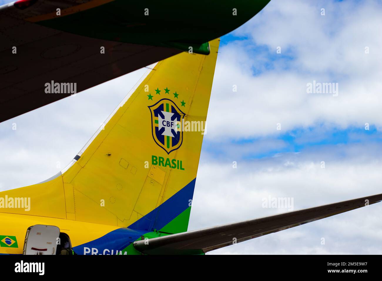 Boeing 737-800 della squadra di calcio brasiliana. Foto Stock