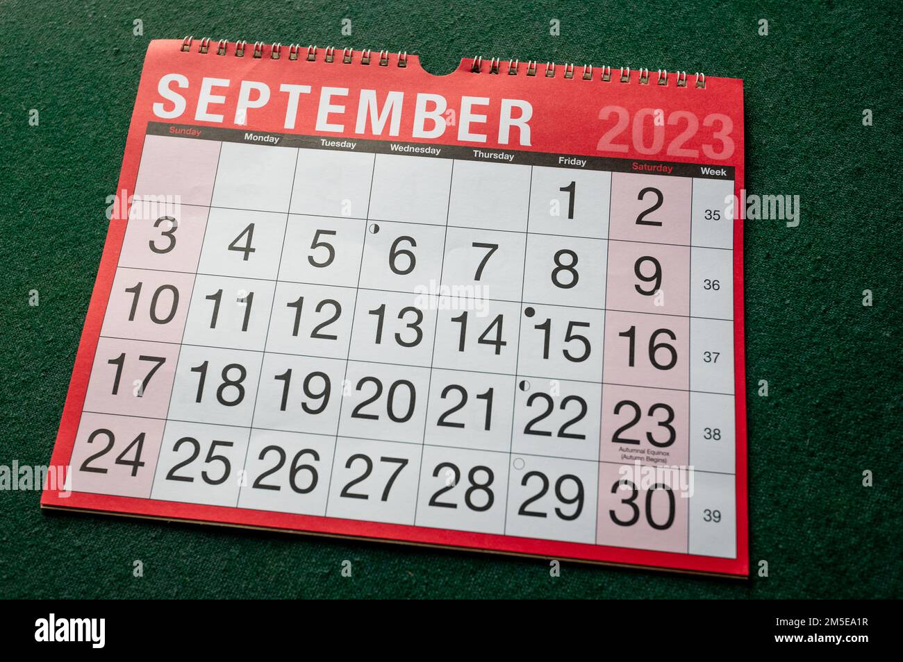 Calendario 2023, settembre, pianificatore mensile per parete e scrivania. Foto Stock