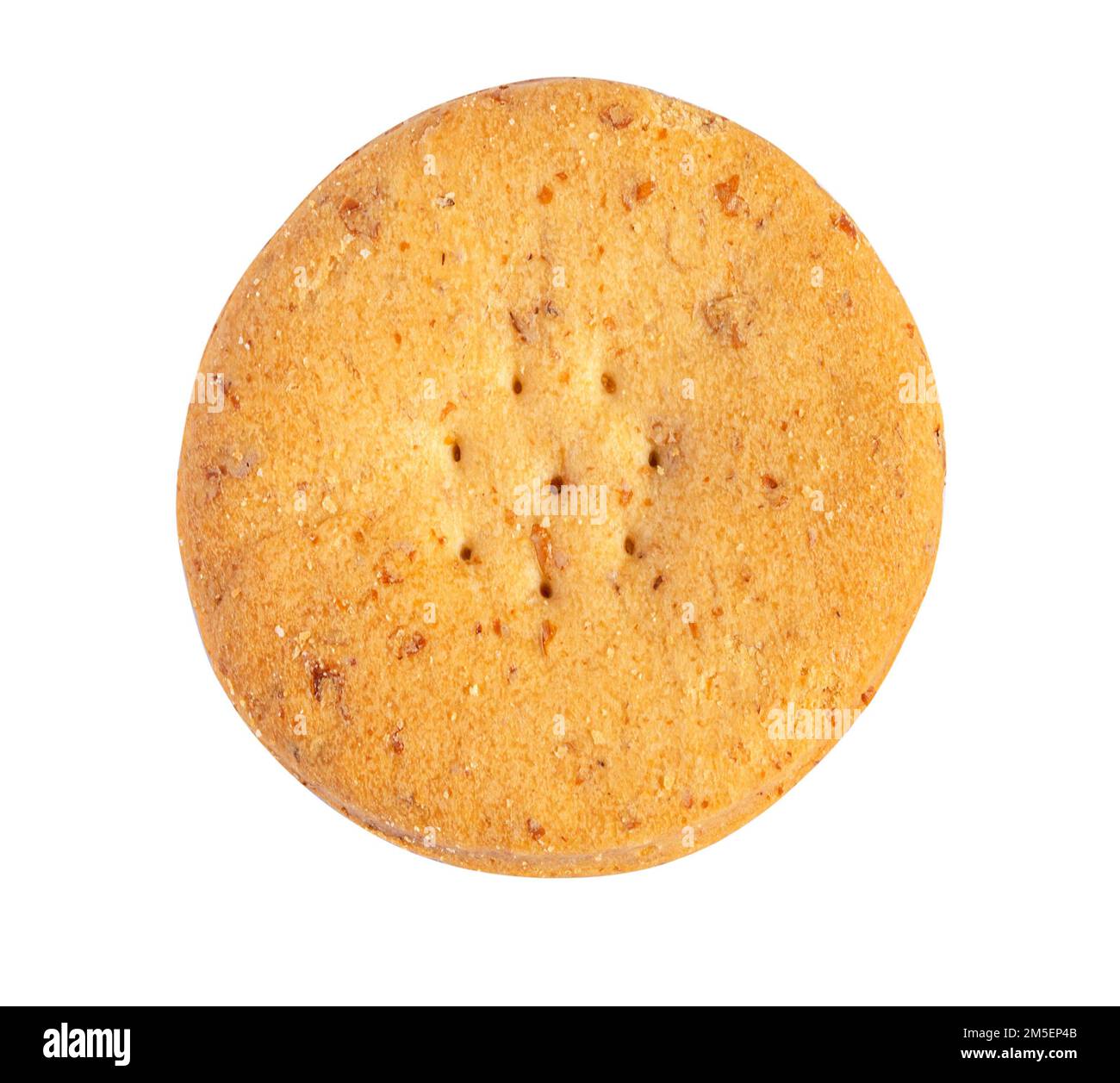 Cracker di frumento. Un unico pezzo integrale di biscotto di avena isolati su sfondo bianco. Foto Stock