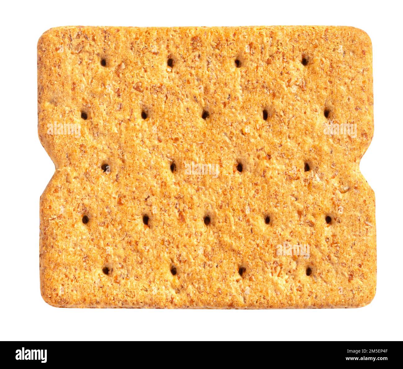 Cracker di frumento. Un unico pezzo integrale di biscotto di avena isolati su sfondo bianco. Foto Stock