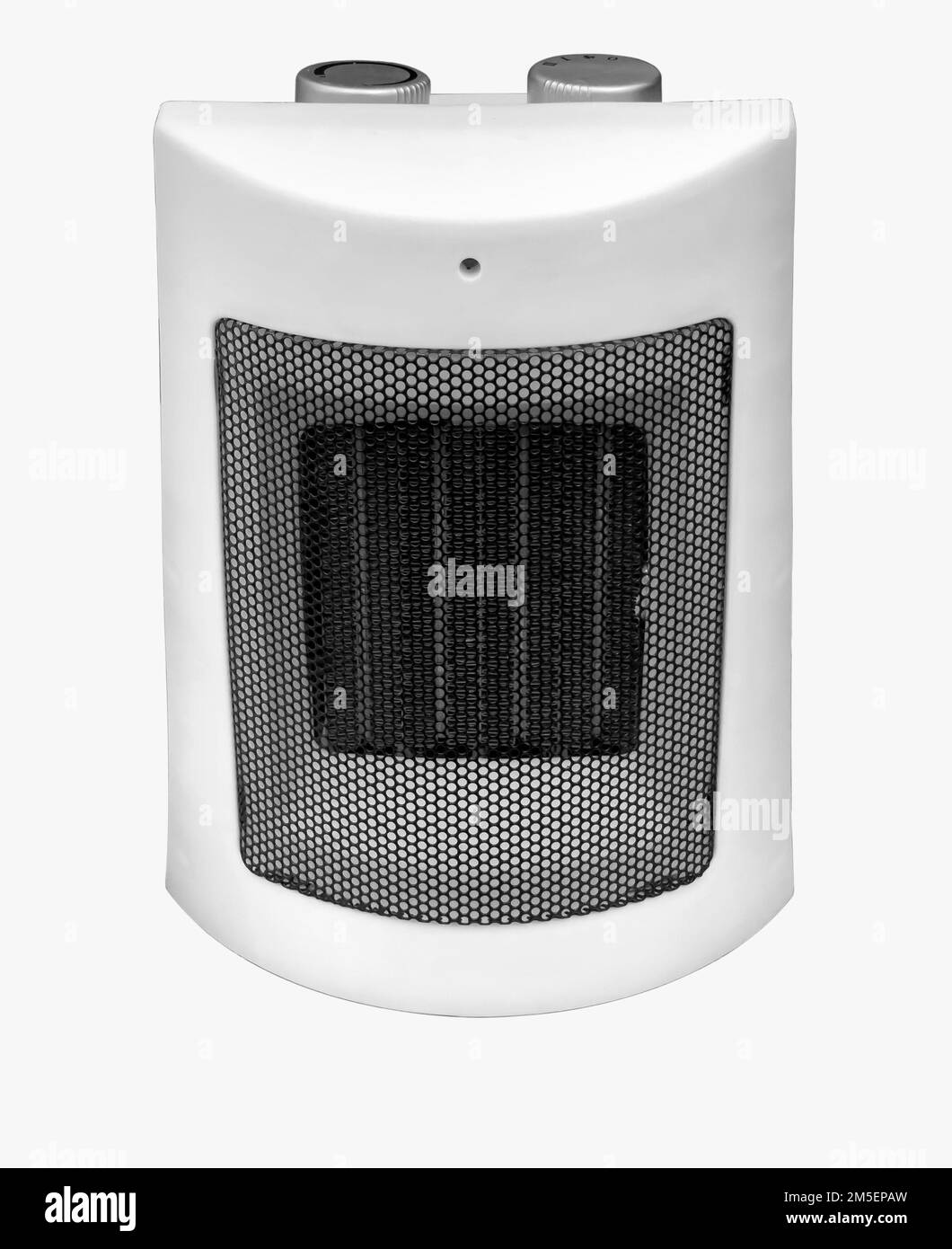 Moderno riscaldatore elettrico a ventola isolato su sfondo bianco con percorso di ritaglio Foto Stock