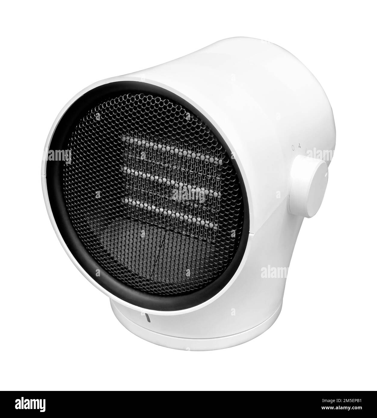 Moderno riscaldatore elettrico a ventola isolato su sfondo bianco con percorso di ritaglio Foto Stock