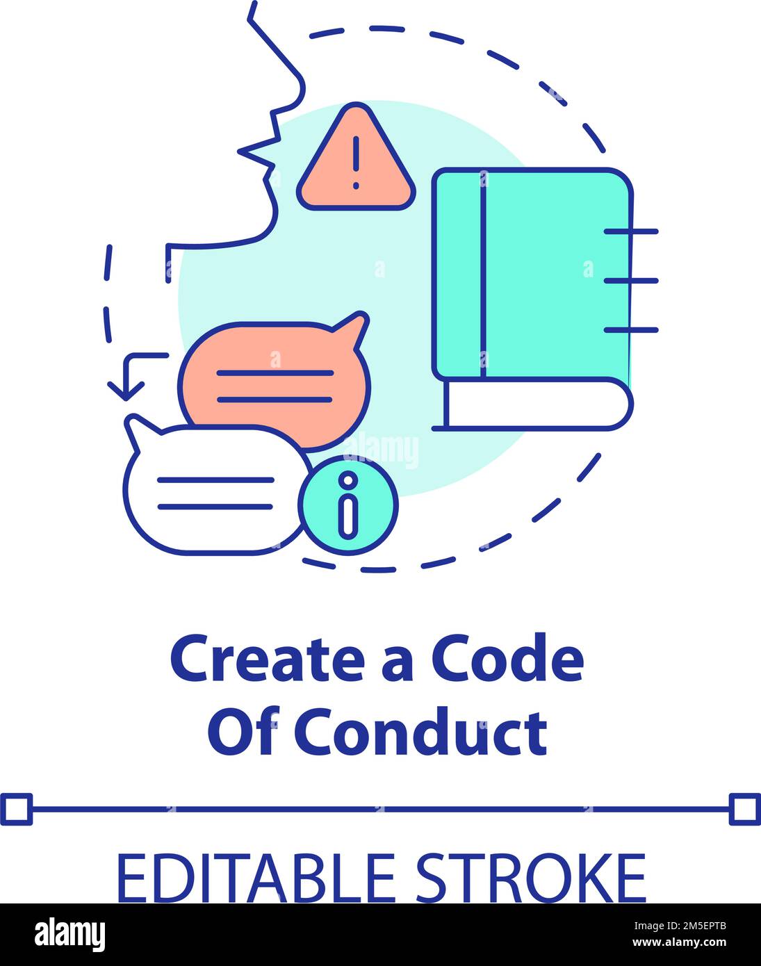 Creare l'icona del concetto di codice di condotta Illustrazione Vettoriale