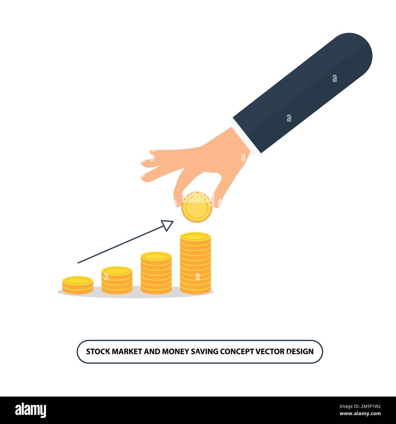 Deposito di denaro e finanza concetto di disegno vettoriale, le mani tenere il sacco di soldi, contorno completo progettato economia icona Illustrazione Vettoriale