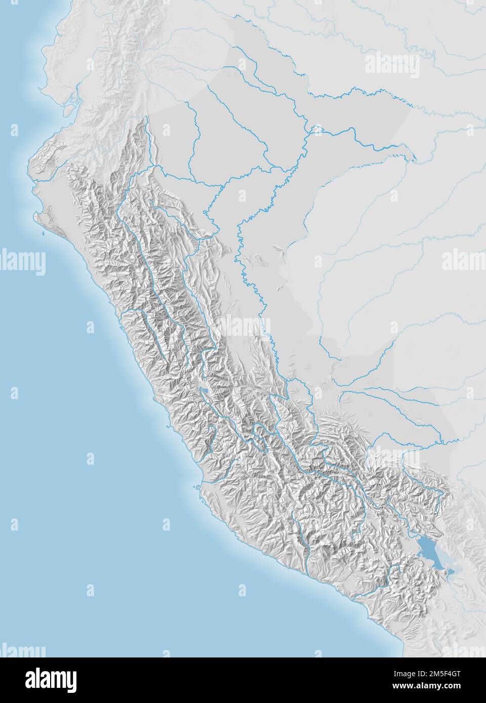 Mappa topografica del Perù Foto Stock