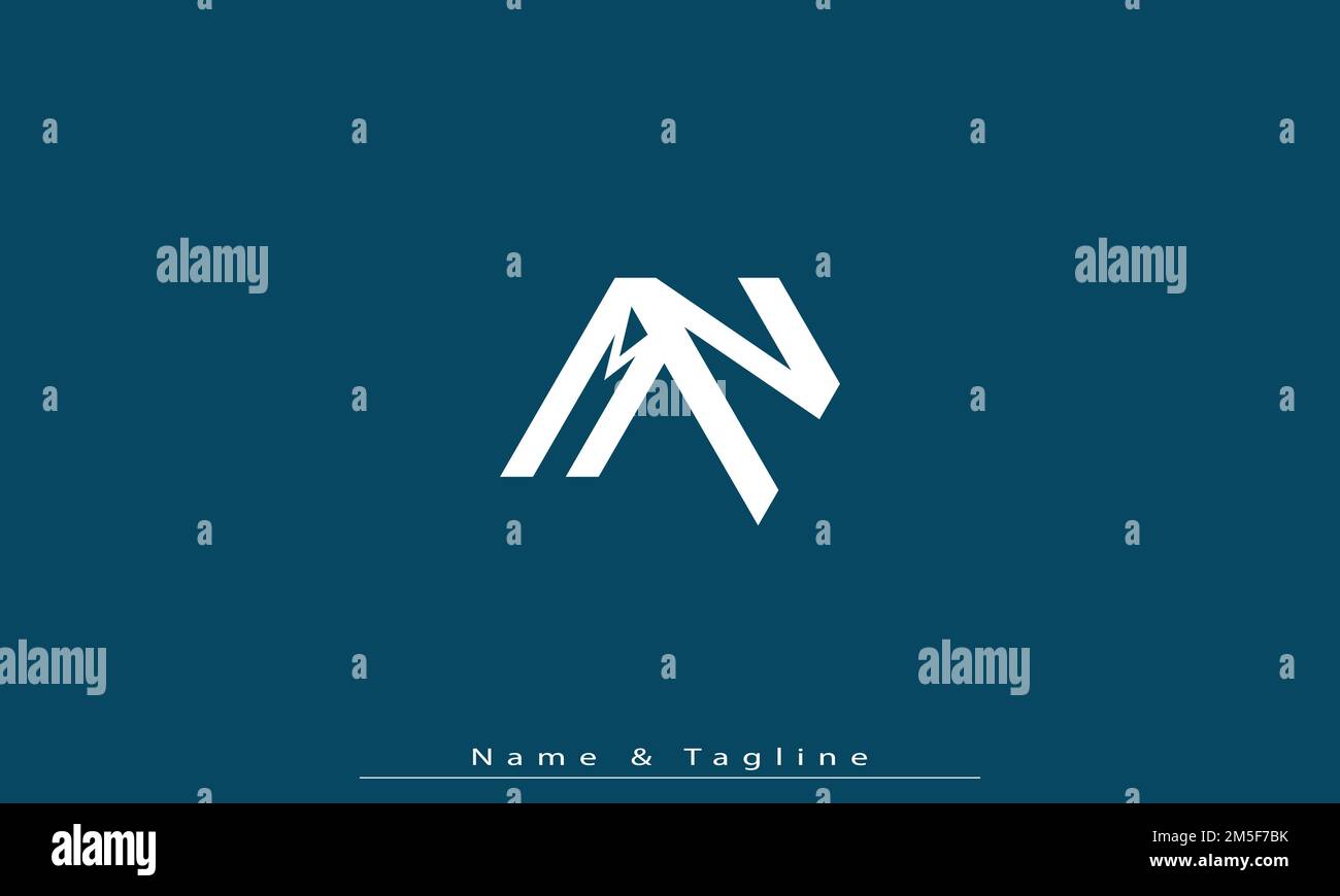Lettere dell'alfabeto iniziali Monogramma logo MN , NM Illustrazione Vettoriale