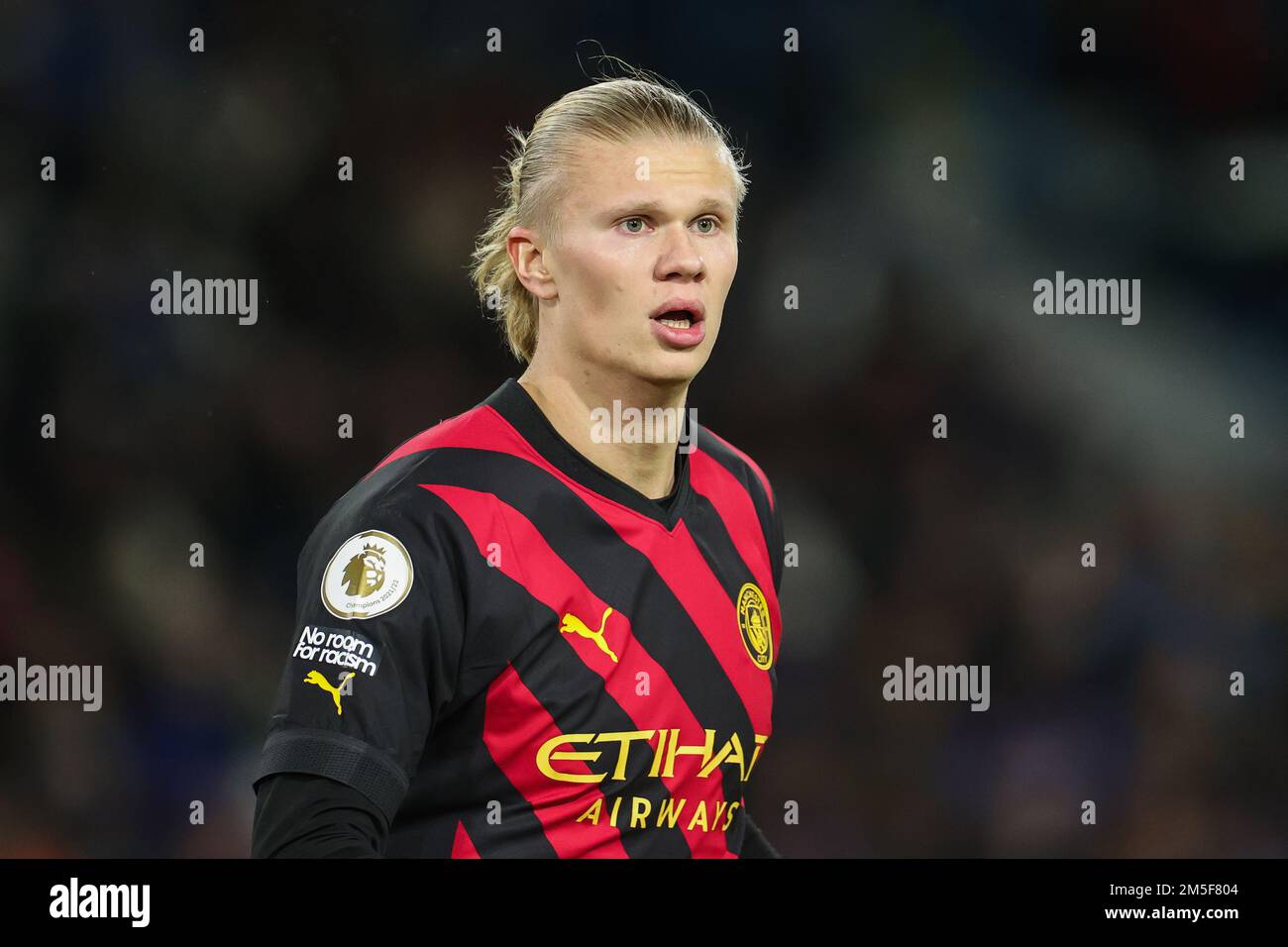 Erling Håland #9 di Manchester City durante la partita della Premier League Leeds United vs Manchester City a Elland Road, Leeds, Regno Unito, 28th dicembre 2022 (Foto di Mark Cosgrove/News Images) Foto Stock