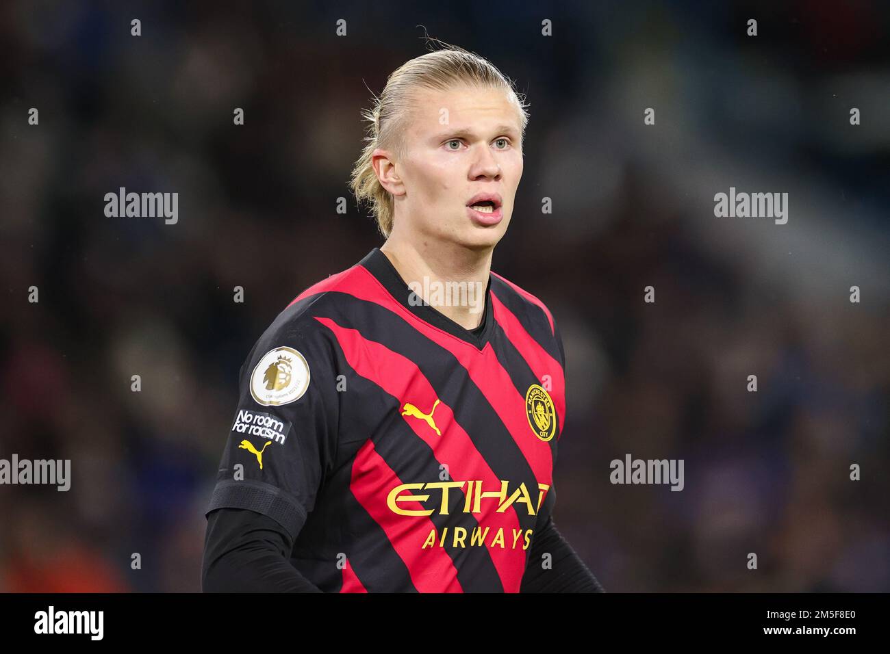 Erling Håland #9 di Manchester City durante la partita della Premier League Leeds United vs Manchester City a Elland Road, Leeds, Regno Unito, 28th dicembre 2022 (Photo by Mark Cosgrove/News Images) in, il 12/28/2022. (Foto di Mark Cosgrove/News Images/Sipa USA) Credit: Sipa USA/Alamy Live News Foto Stock