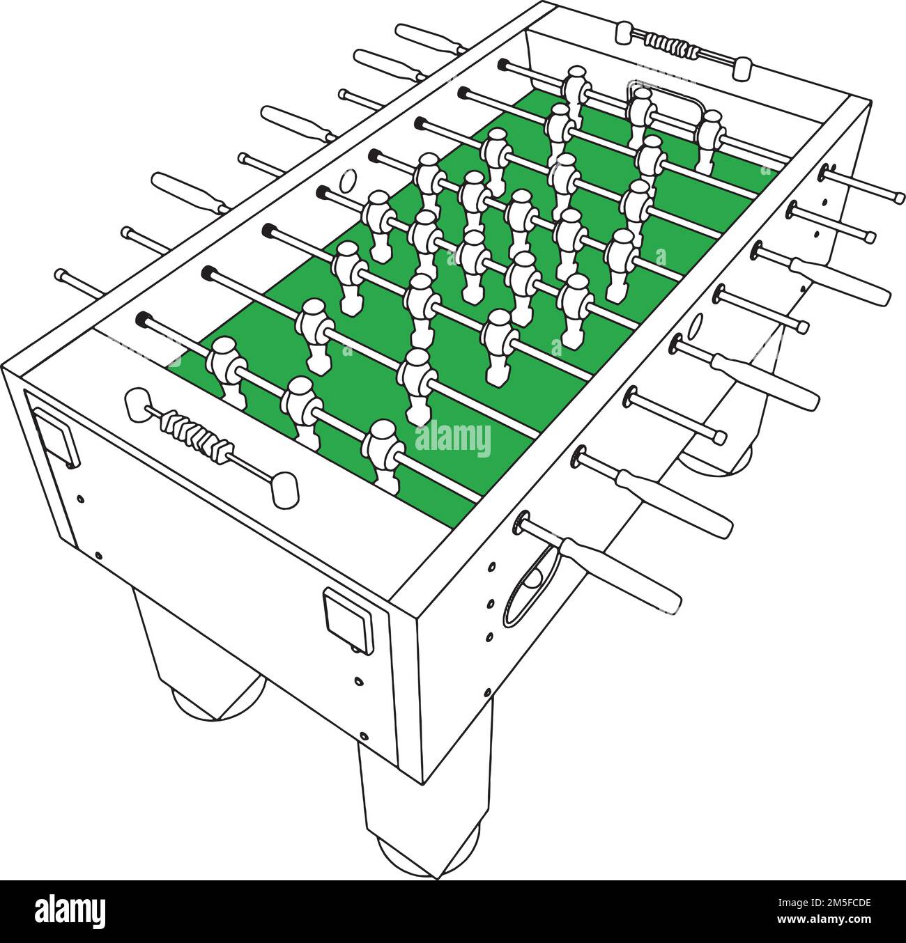 Calcio da tavolo e Vector prospettiva Calcio. Illustrazione su sfondo bianco. Illustrazione vettoriale di Un calcio da tavolo. Illustrazione Vettoriale