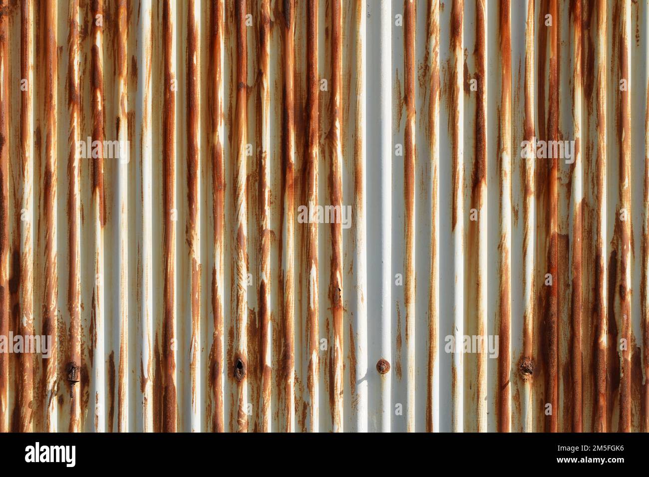 Artistico di vecchia e arrugginita parete in lamiera di zinco. Struttura in lamiera di stile vintage. Foto Stock