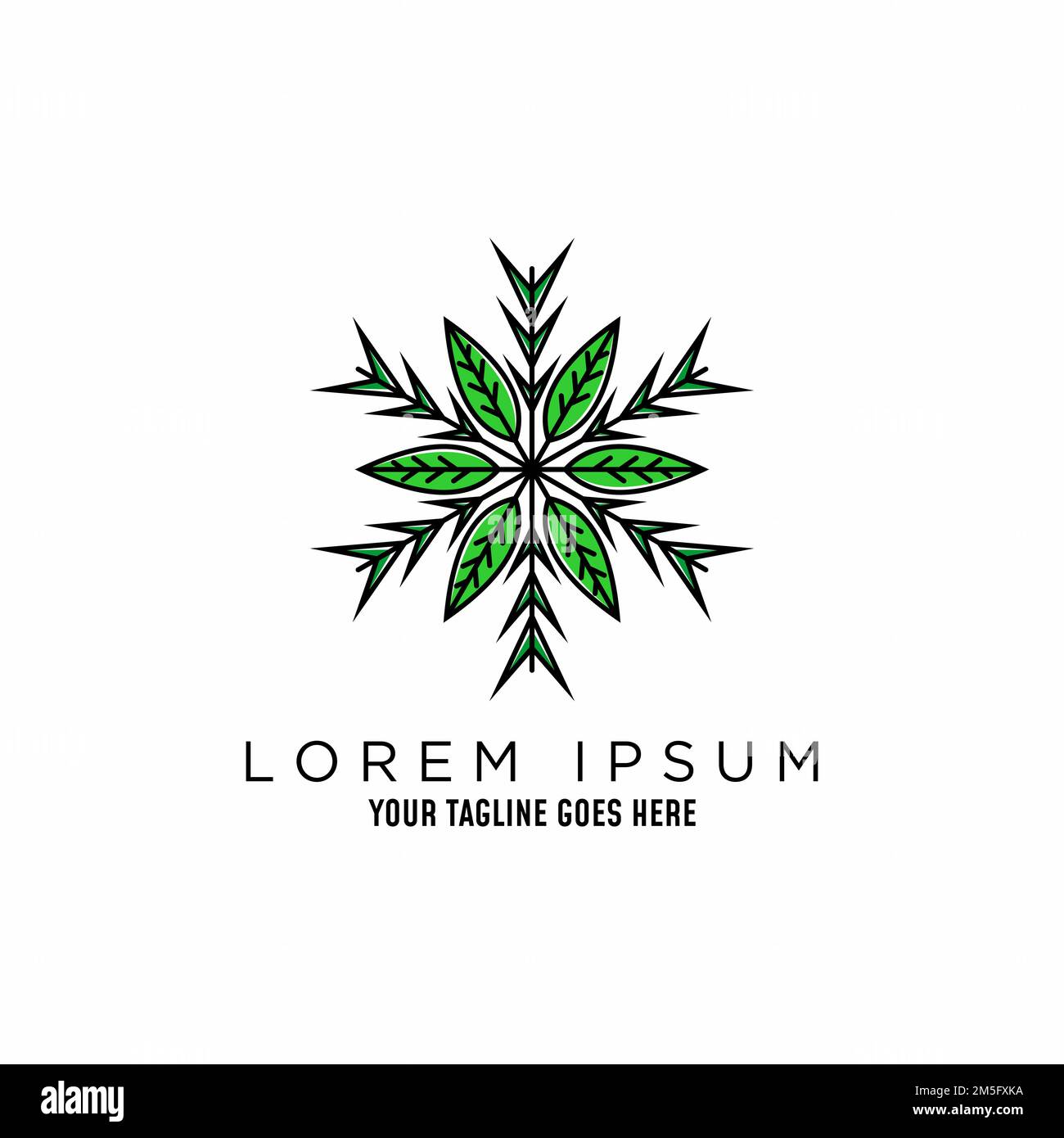 Semplice e unico stelo e foglie in linea arte immagine grafica icona logo design astratto concetto vettore stock. utilizzato come simbolo relativo all'arte o alla natura Illustrazione Vettoriale