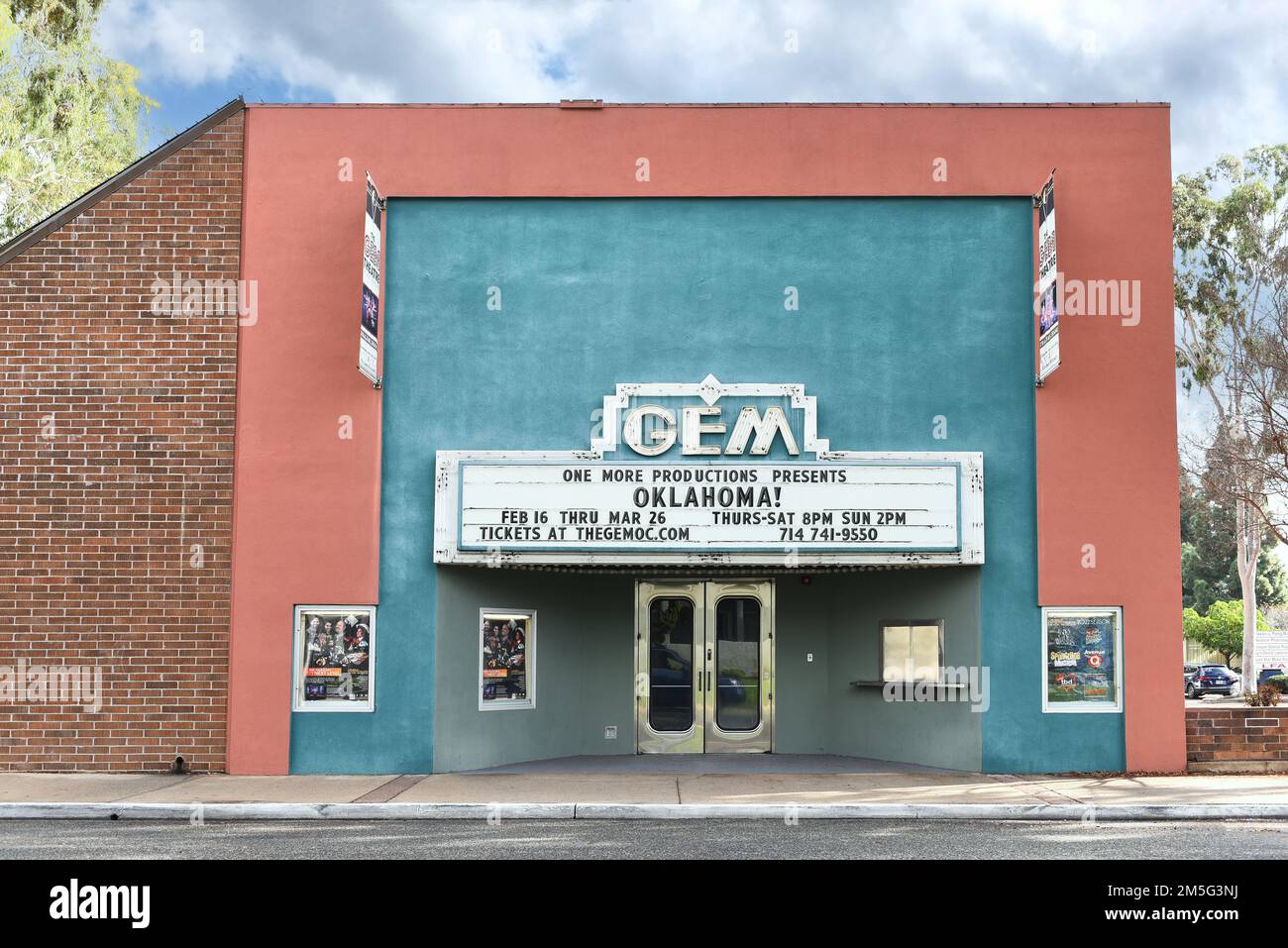 GARDEN GROVE, CALIFORNIA - 28 DEC 2022: The Gem un teatro da 158 posti che presenta rappresentazioni originali e classiche, letture ed eventi civici in un edificio del 1920s Foto Stock