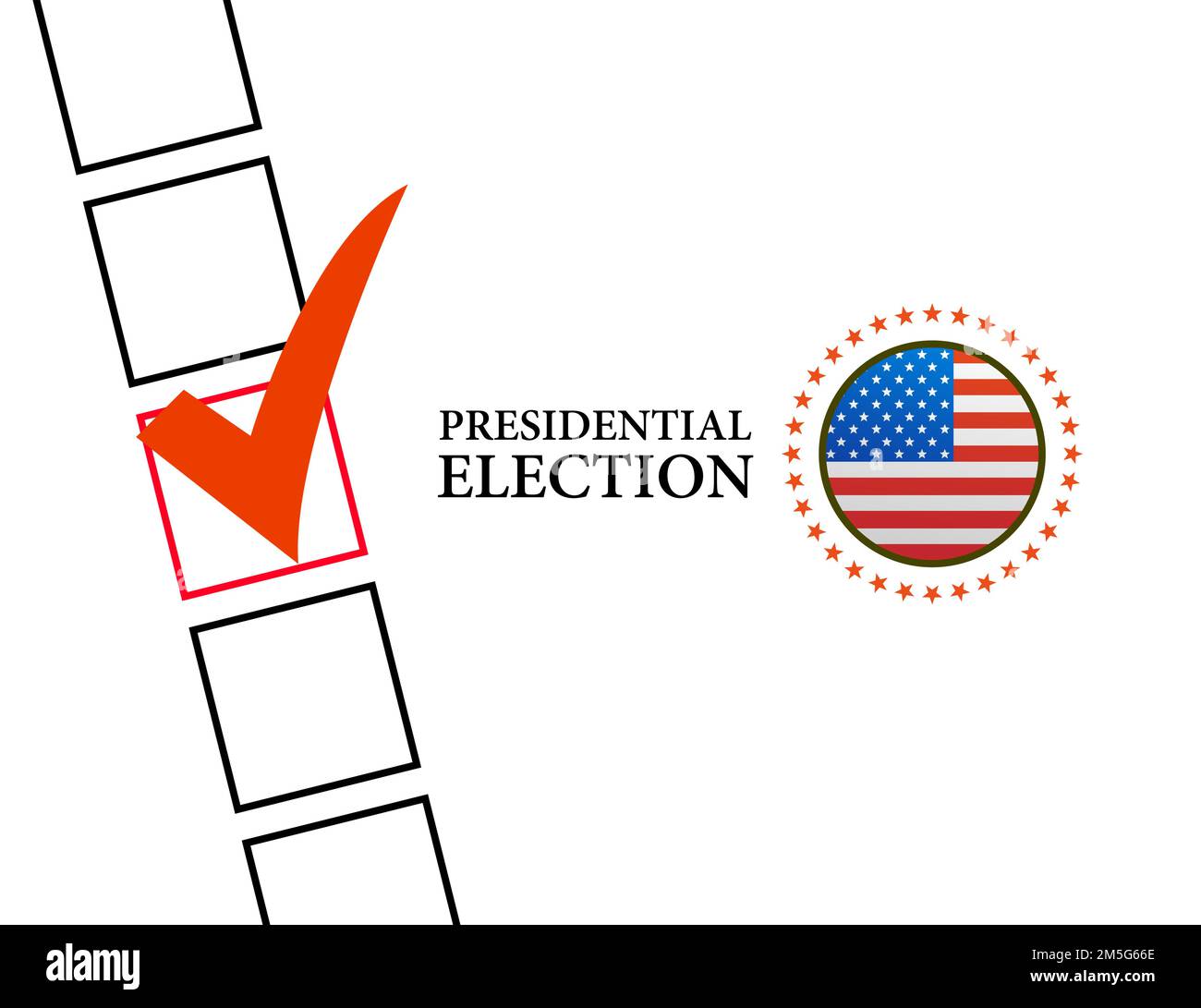 Simboli di voto disegno vettoriale elezione presidenziale Illustrazione Vettoriale
