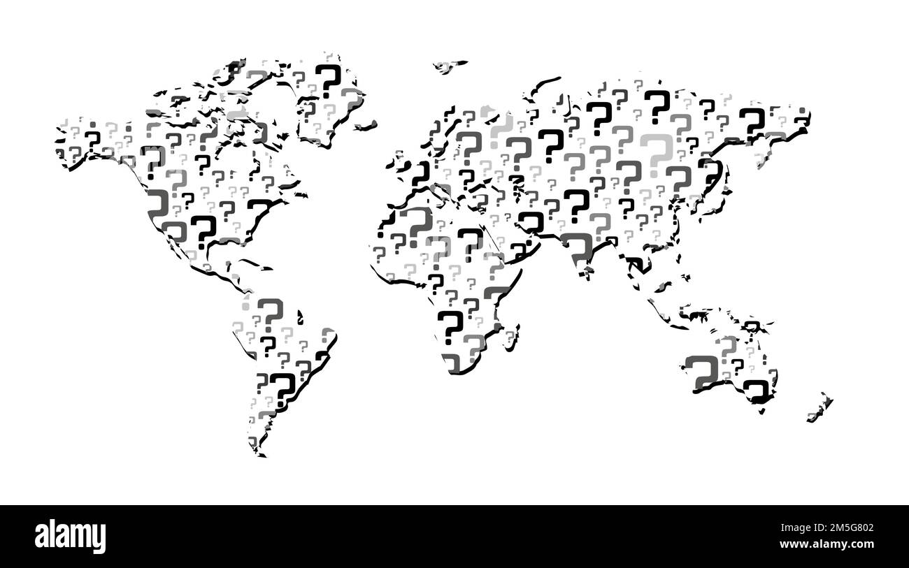 Mappa del mondo su sfondo bianco Illustrazione Vettoriale