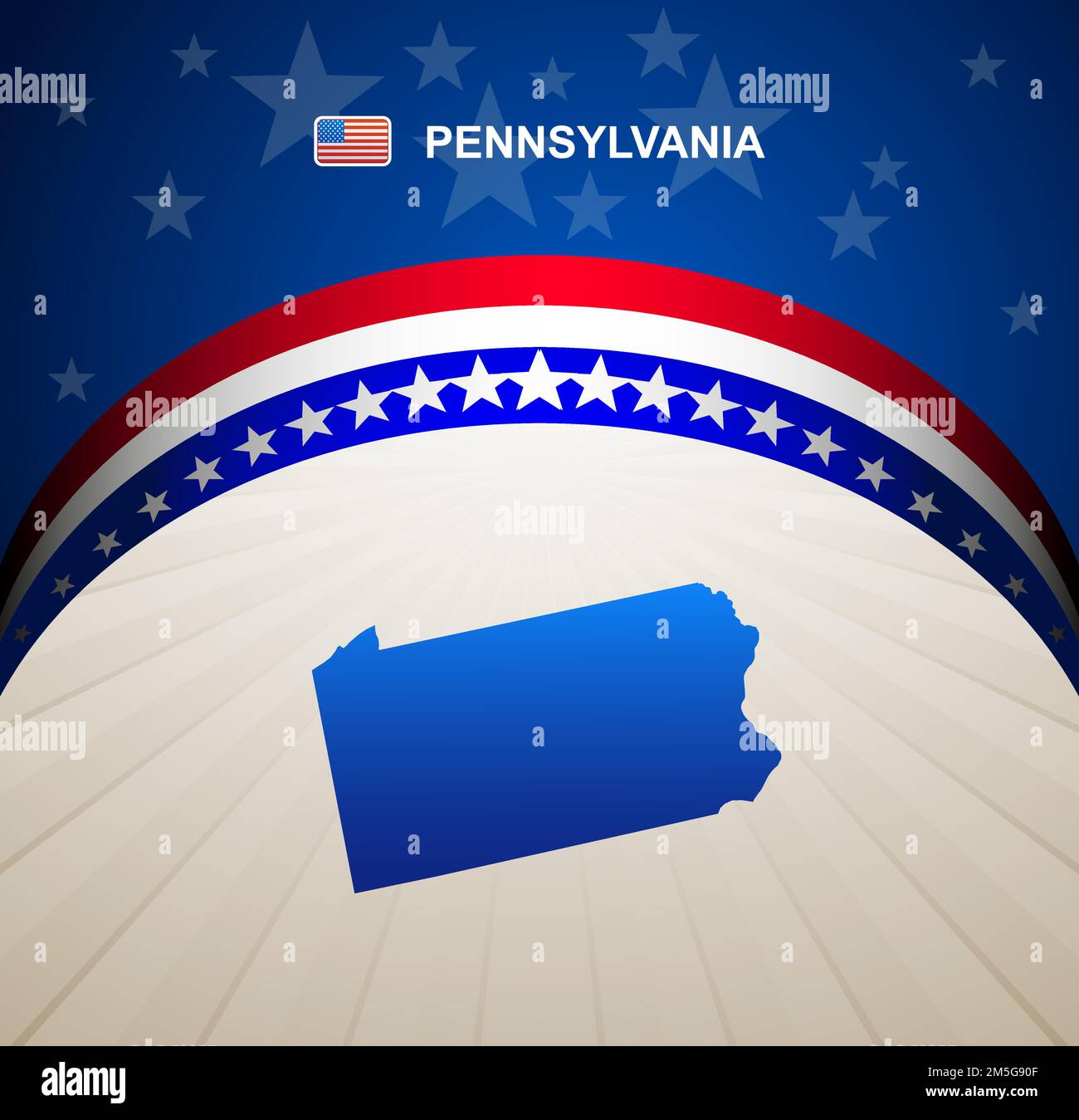 In Pennsylvania mappa di sfondo vettoriale Illustrazione Vettoriale