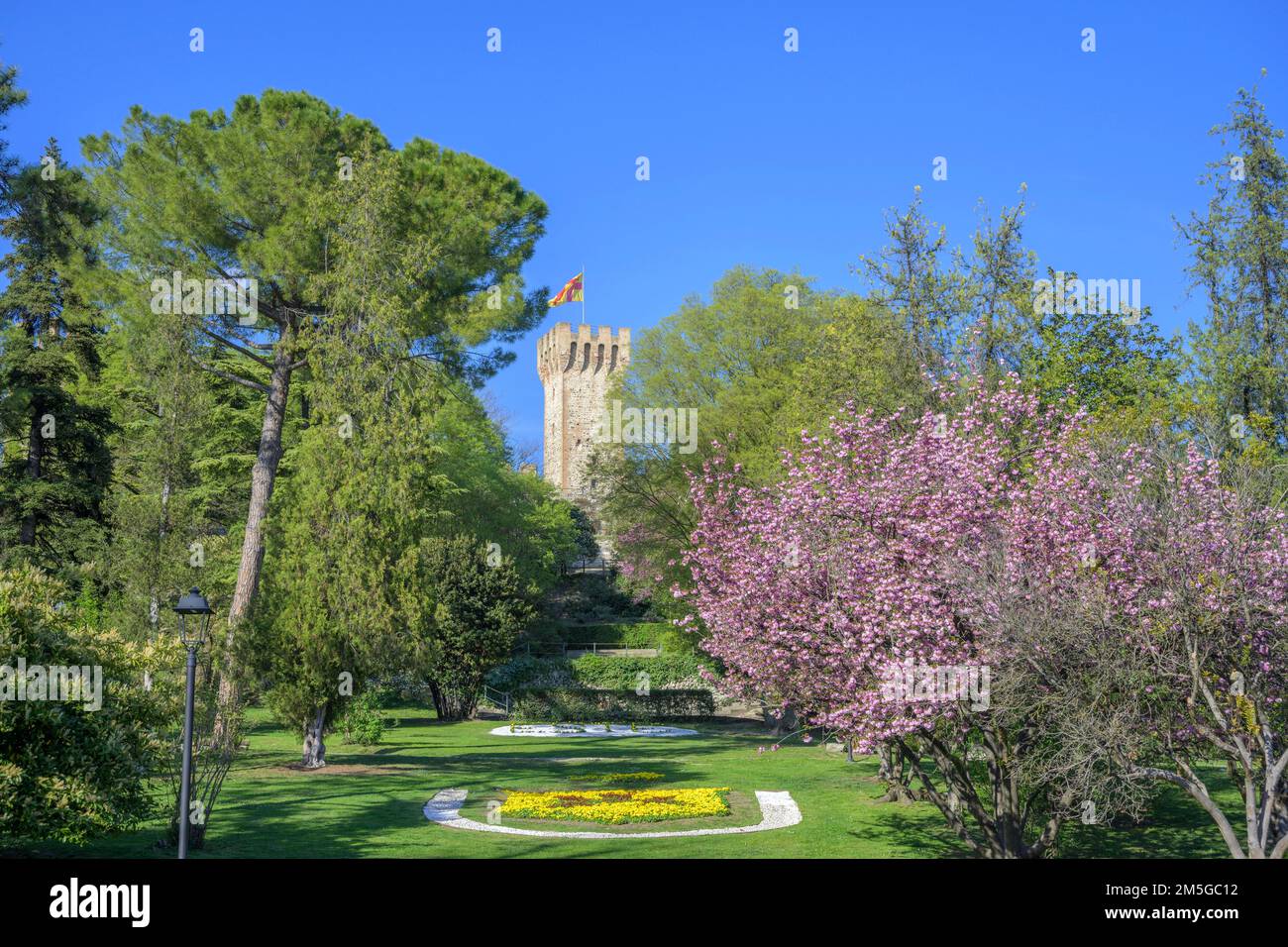 Castello Carrarese e Parco, Este, Provincia di Padova, Italia Foto Stock