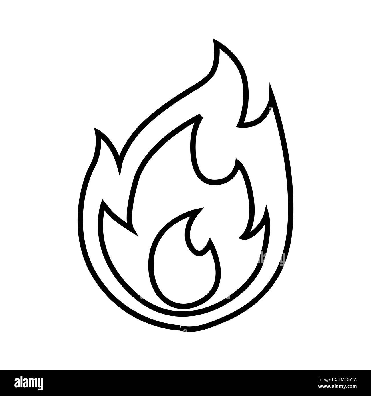 Contorno nero fiamma con scintille Illustrazione Vettoriale