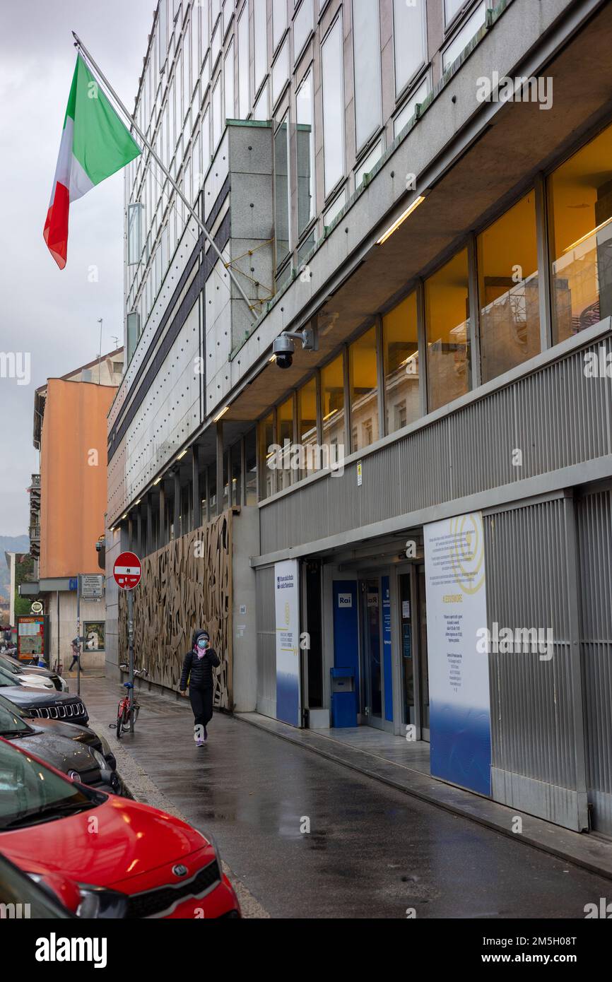 Torino, Piemonte, Italia - NOV 08 2022: RAI Torino sede storica della radio e della televisione italiana RAI - pubblico nazionale b Foto Stock