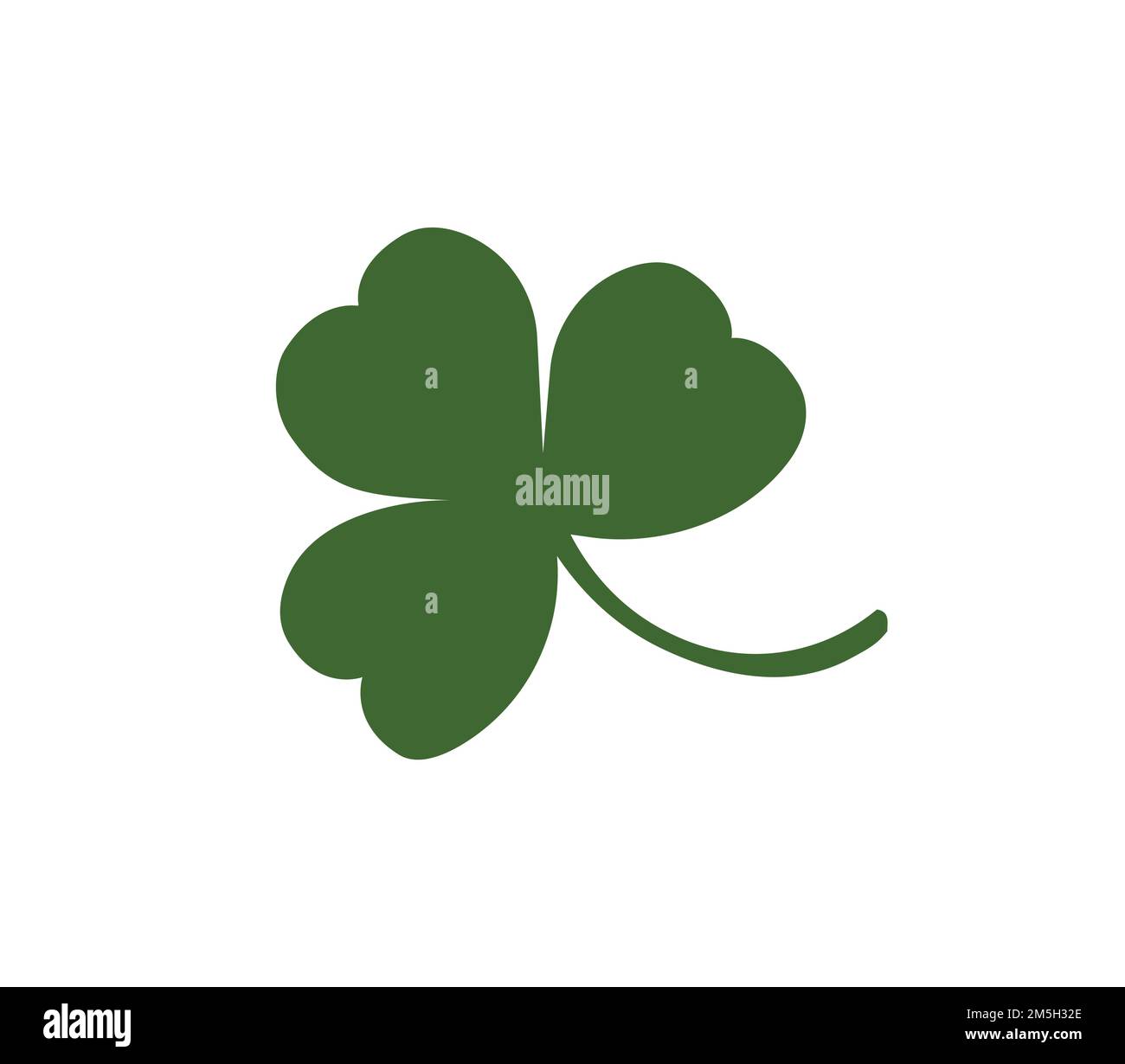 Green shamrock. Simbolo irlandese di san patrizio e buona fortuna Illustrazione Vettoriale