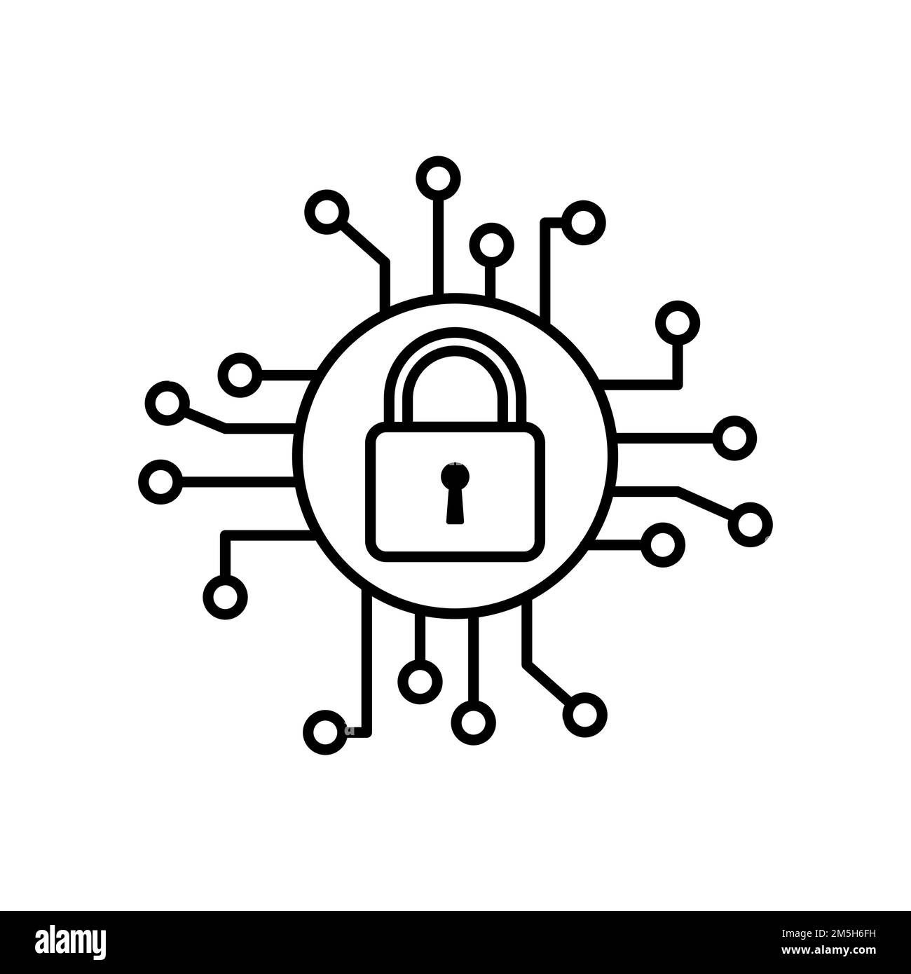 Icona crittografia cyber sicurezza. Sicurezza informatica, sicurezza e protezione dei dati. Illustrazione del vettore piatto Illustrazione Vettoriale