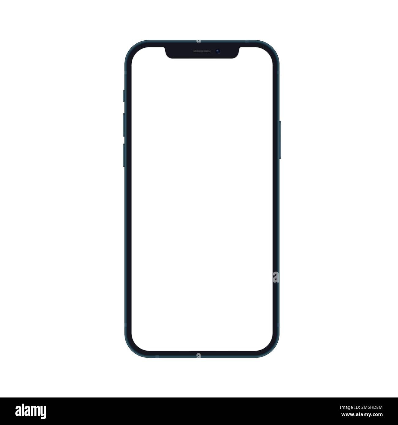 Ocean blu di nuova generazione realistico smartphone mockup isolato Illustrazione Vettoriale
